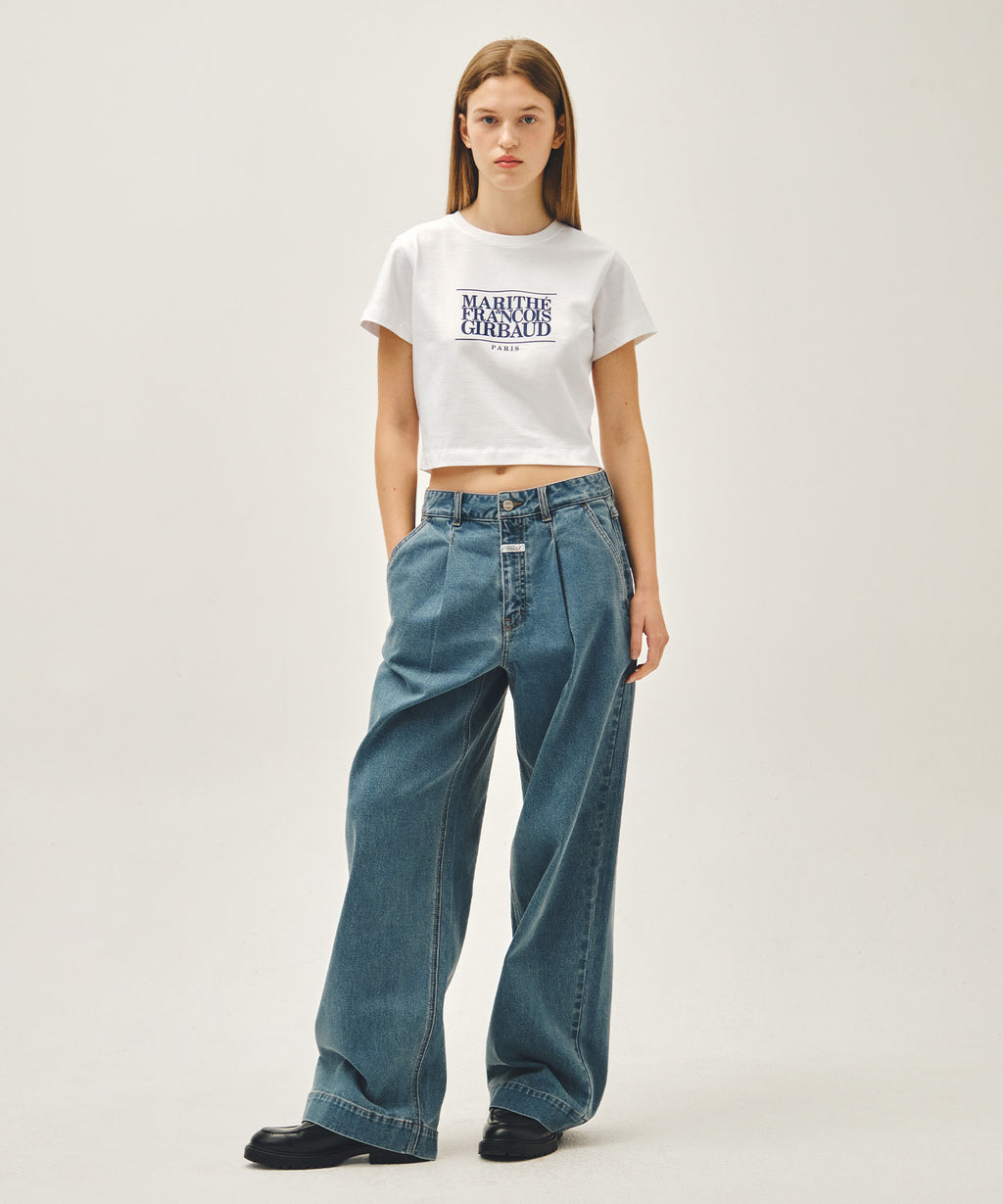 Marithe & Francois Girbaud - Classic Logo Crop Tee (White) product image 5 | TRAB K-Fashion Australia