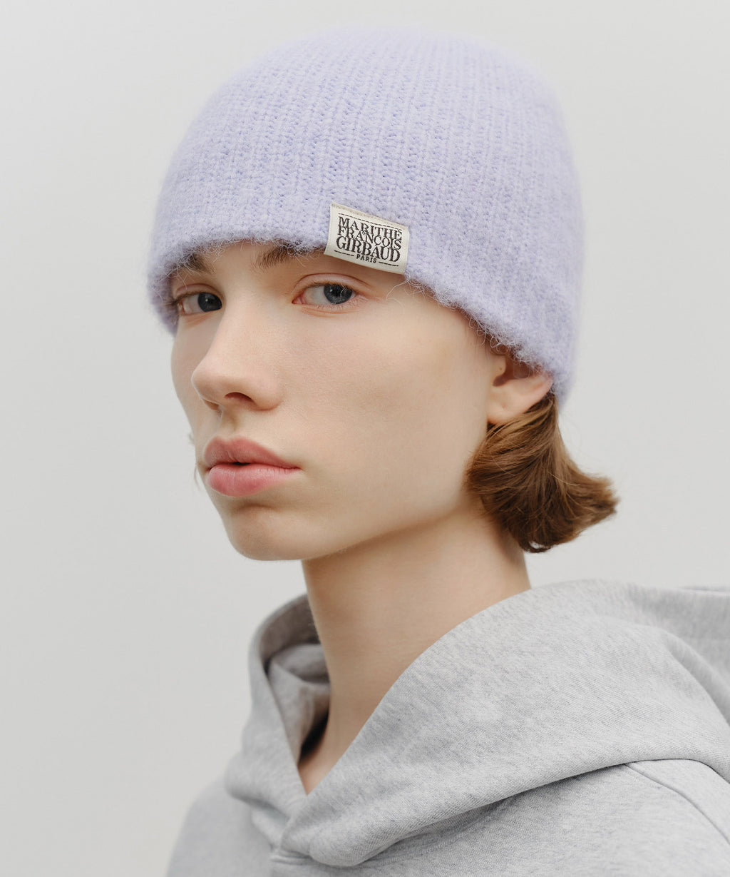 Marithe & Francois Girbaud - Classic Logo Hairy Beanie (Light Purple) product image 5 | TRAB K-Fashion Australia