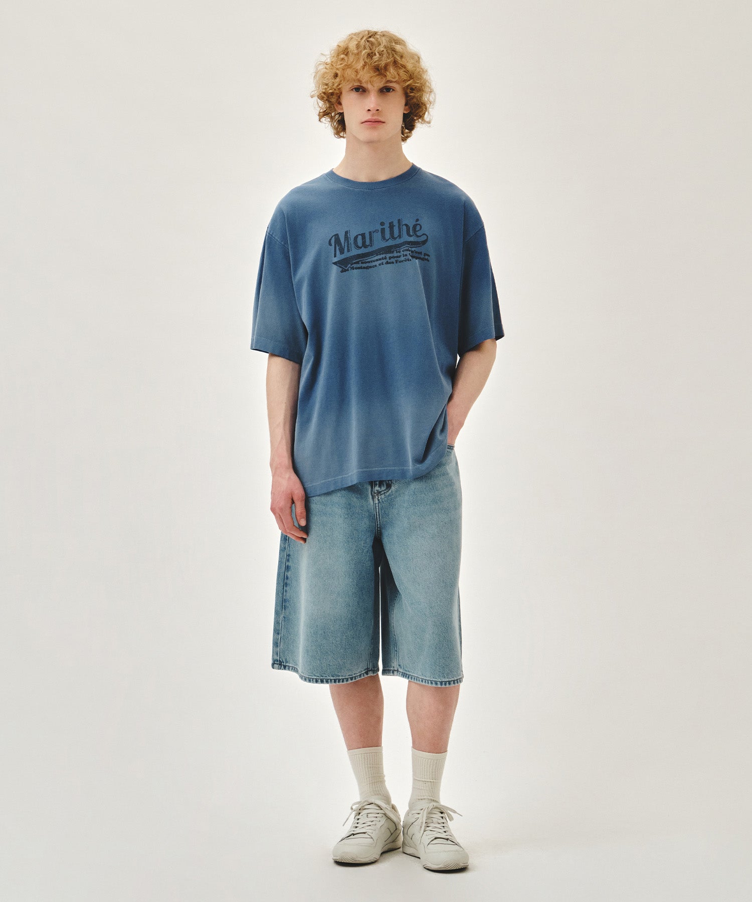 Marithe & Francois Girbaud - Gradation Dyeing Oversized Tee (Blue) product image 5 | TRAB K-Fashion Australia