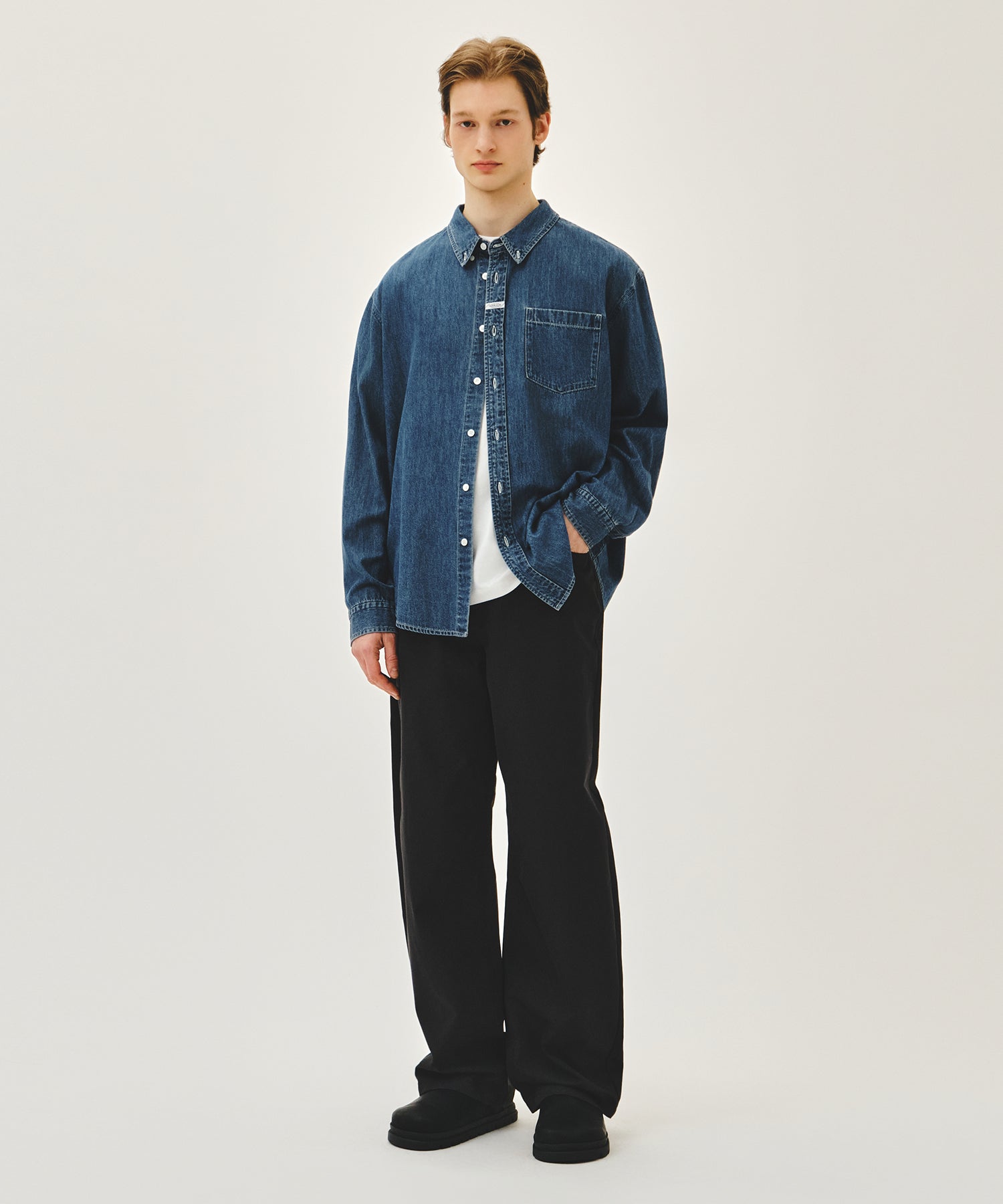 Marithe & Francois Girbaud - Uni Basic Denim Shirt (Blue) product image 5 | TRAB K-Fashion Australia