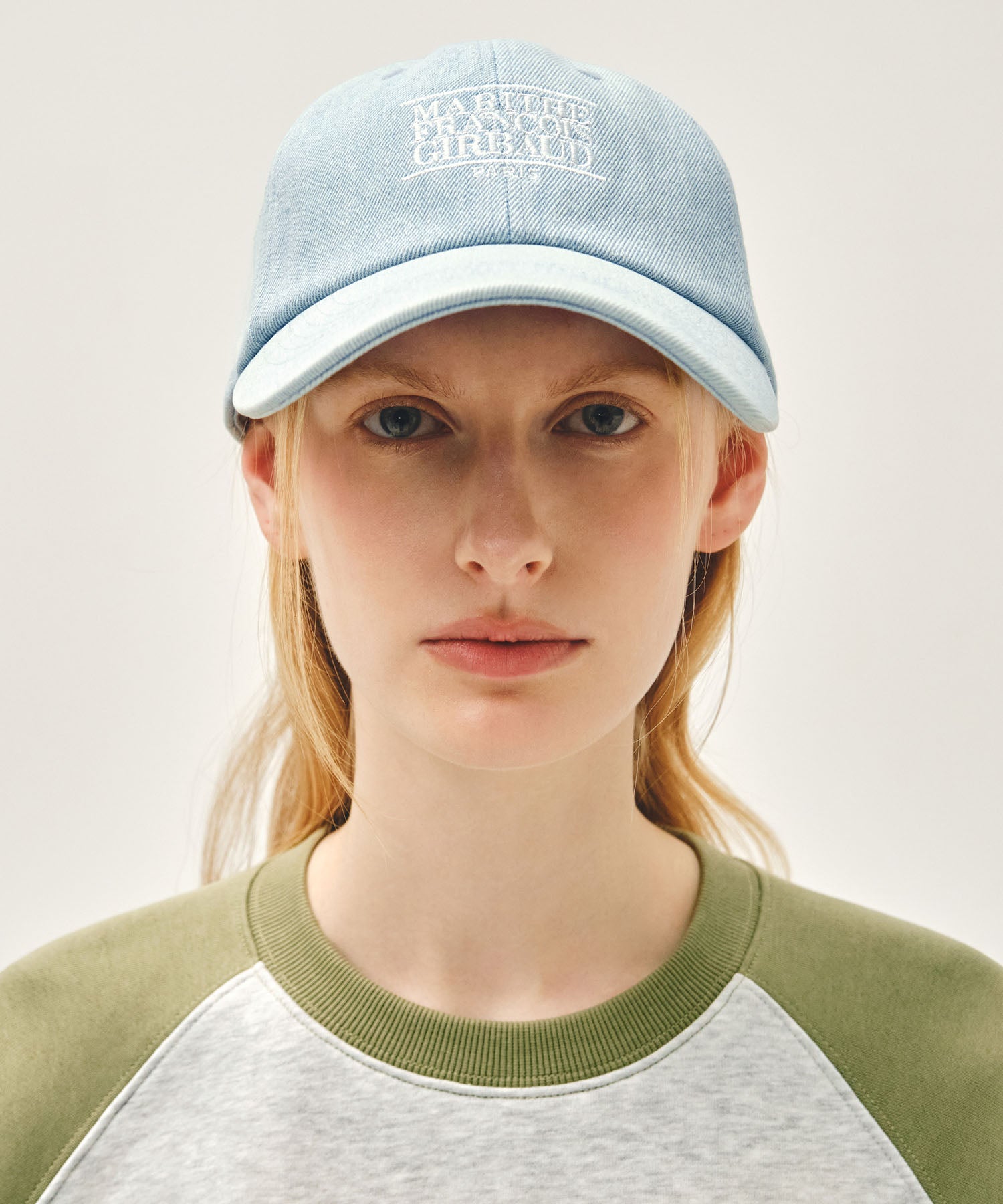 Marithe & Francois Girbaud - Denim Washing Small Classic Logo Covered Cap (Light Blue) product image 5 | TRAB K-Fashion Australia