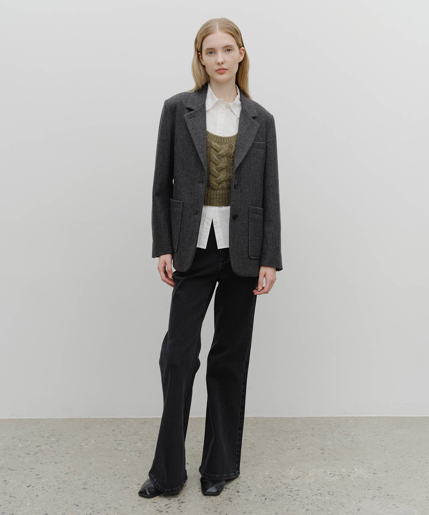 Marithe & Francois Girbaud - Wool Blazer Jacket (Charcoal) product image 8 | TRAB K-Fashion Australia