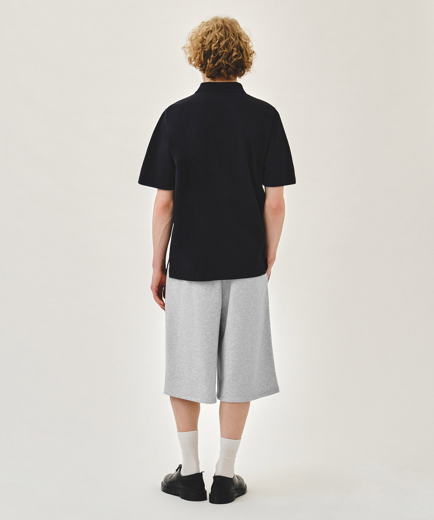 Marithe & Francois Girbaud - Embo Logo Bermuda Sweat Shorts (Light Heather Gray) product image 5 | TRAB K-Fashion Australia