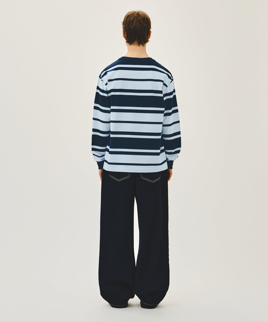 Marithe & Francois Girbaud - New M Low-waist Tuck Wide Denim Pants (Dark Blue) product image 5 | TRAB K-Fashion Australia