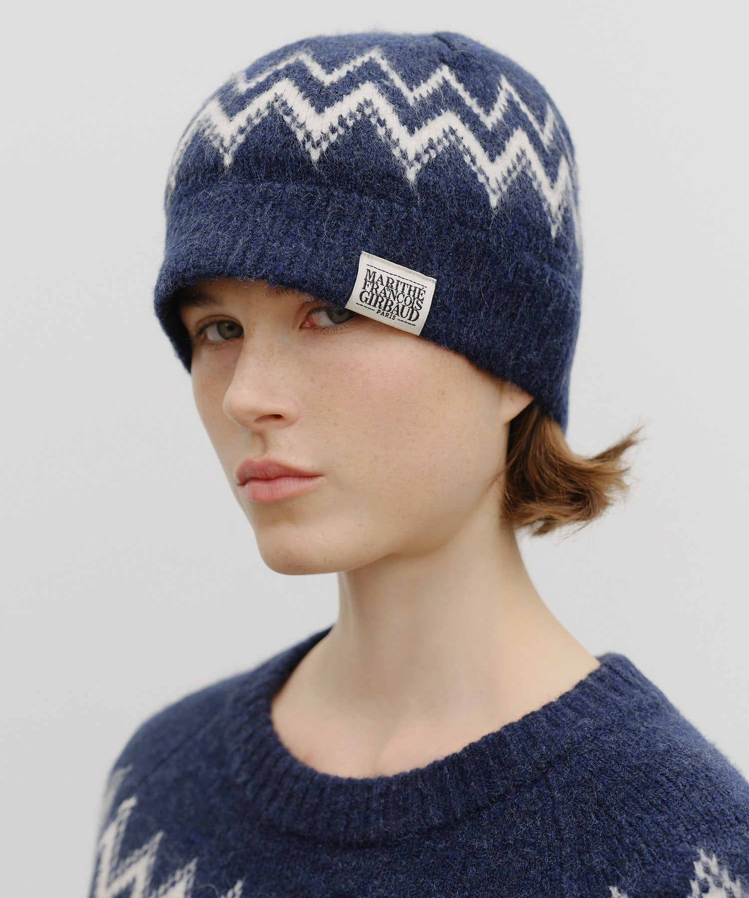 Marithe & Francois Girbaud - Fairisle Beanie (Navy) product image 5 | TRAB K-Fashion Australia
