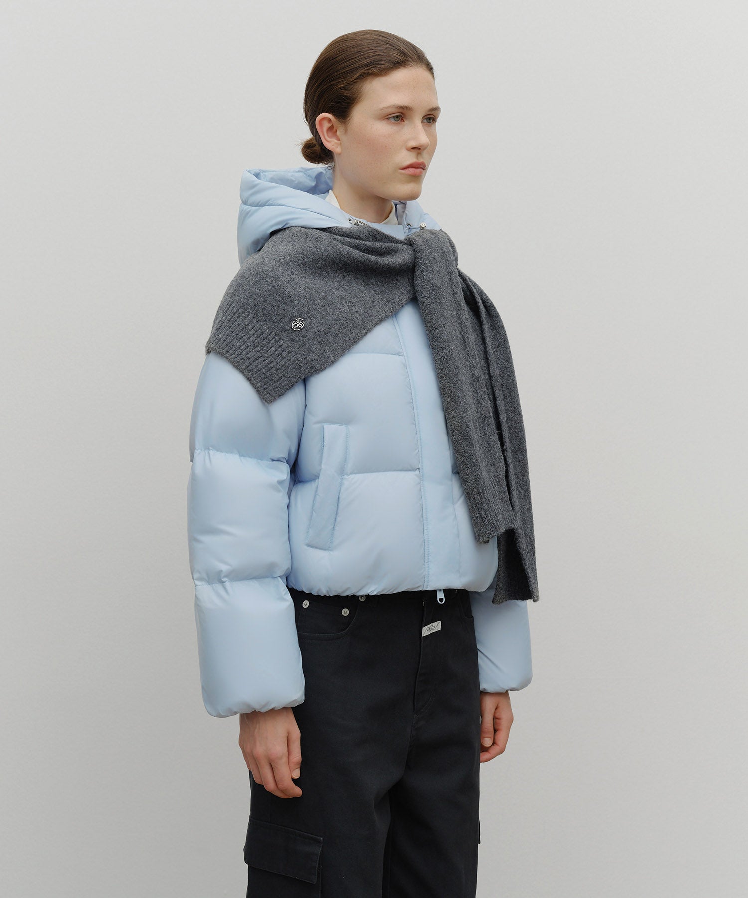 Marithe & Francois Girbaud - Circle Logo Shawl Muffler (Charcoal) product image 5 | TRAB K-Fashion Australia