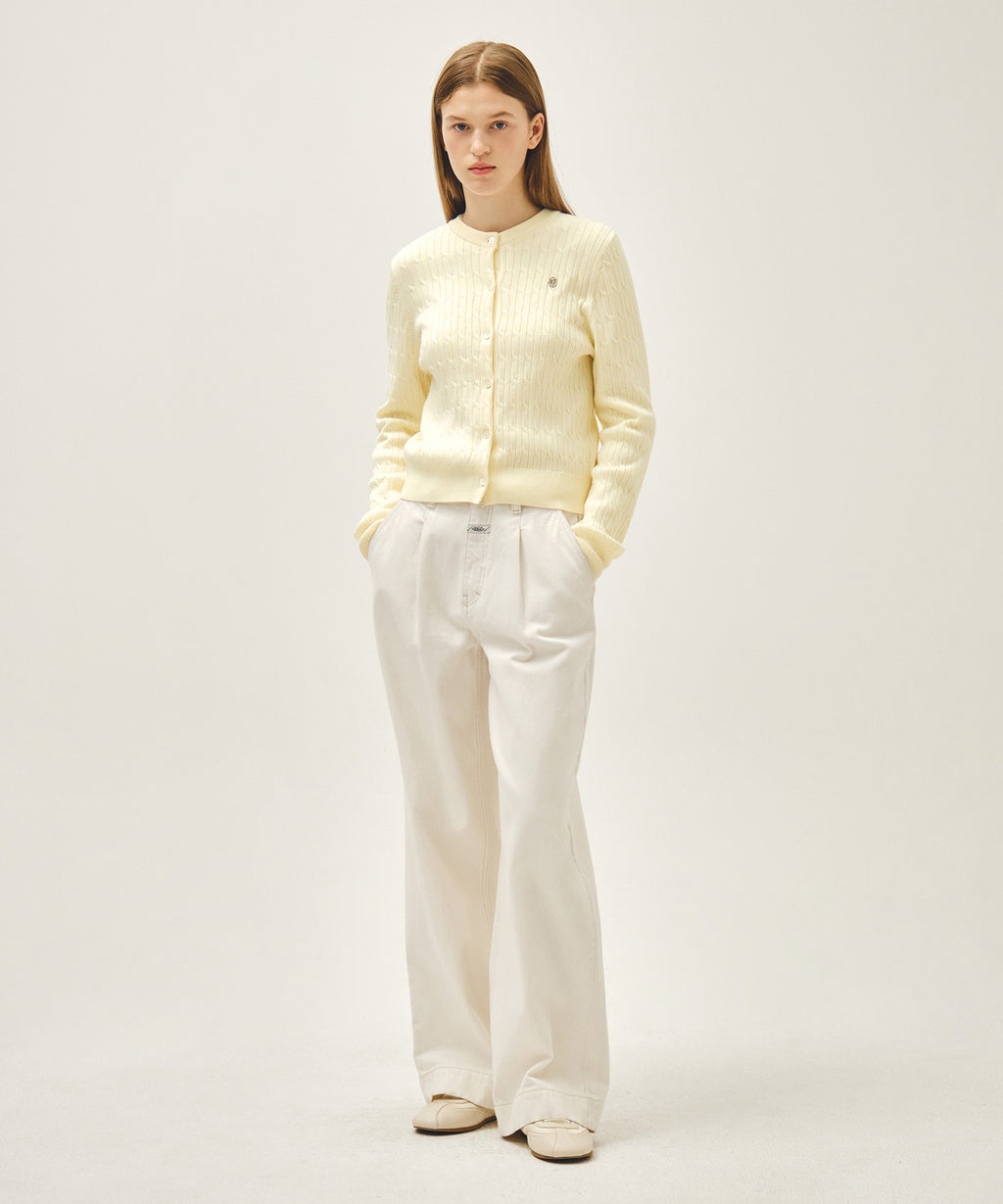Marithe & Francois Girbaud - Cable Knit Cardigan (Ivory) product image 5 | TRAB K-Fashion Australia