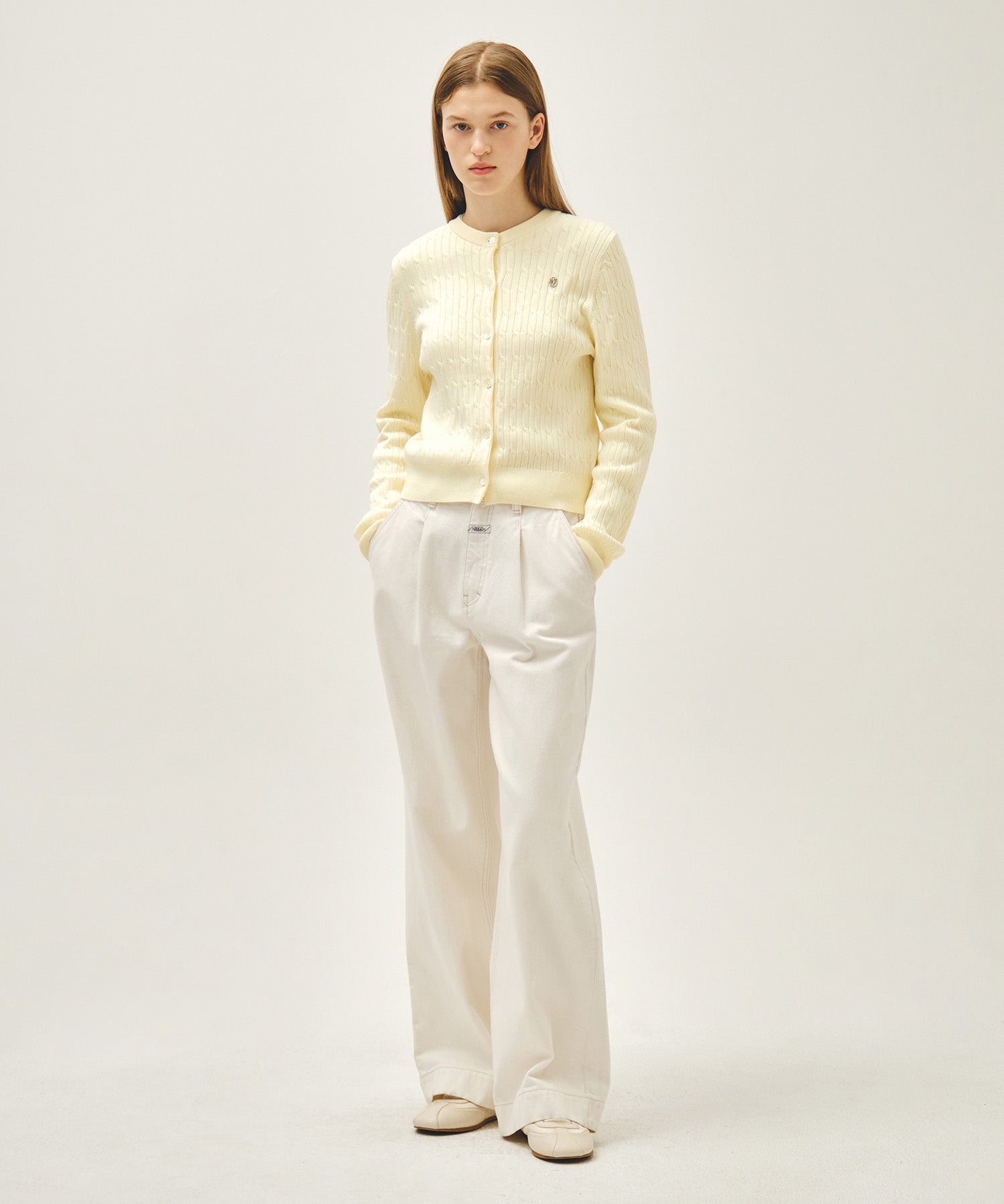 Marithe & Francois Girbaud - Cable Knit Cardigan (Ivory) product image 5 | TRAB K-Fashion Australia