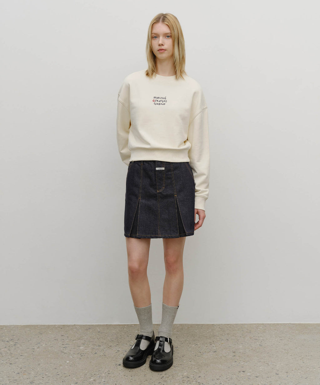 Marithe & Francois Girbaud - Marithe Love Graphic Crop Sweatshirt (Ivory) product image 5 | TRAB K-Fashion Australia