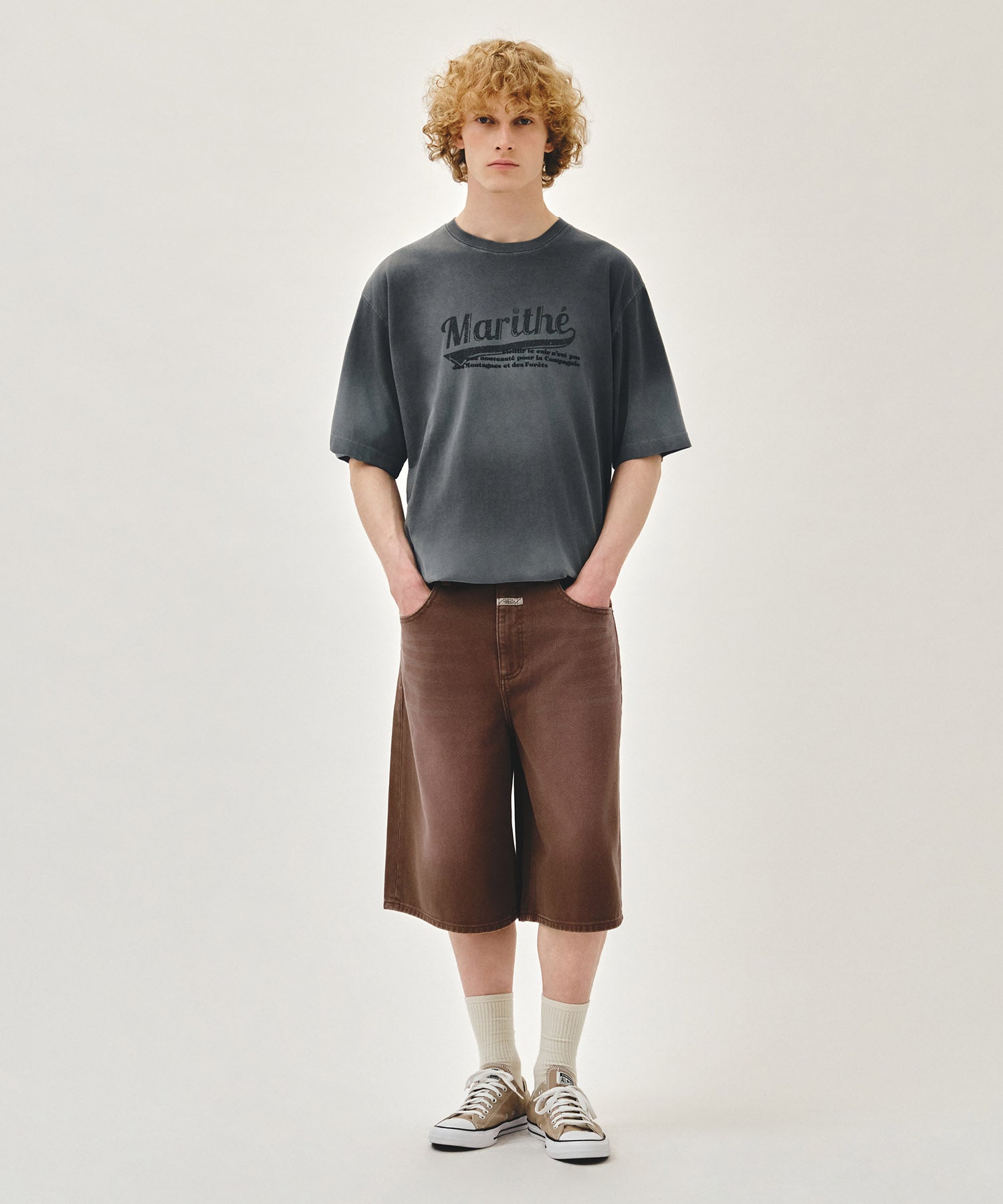 Marithe & Francois Girbaud - Gradation Dyeing Oversized Tee (Charcoal) product image 5 | TRAB K-Fashion Australia