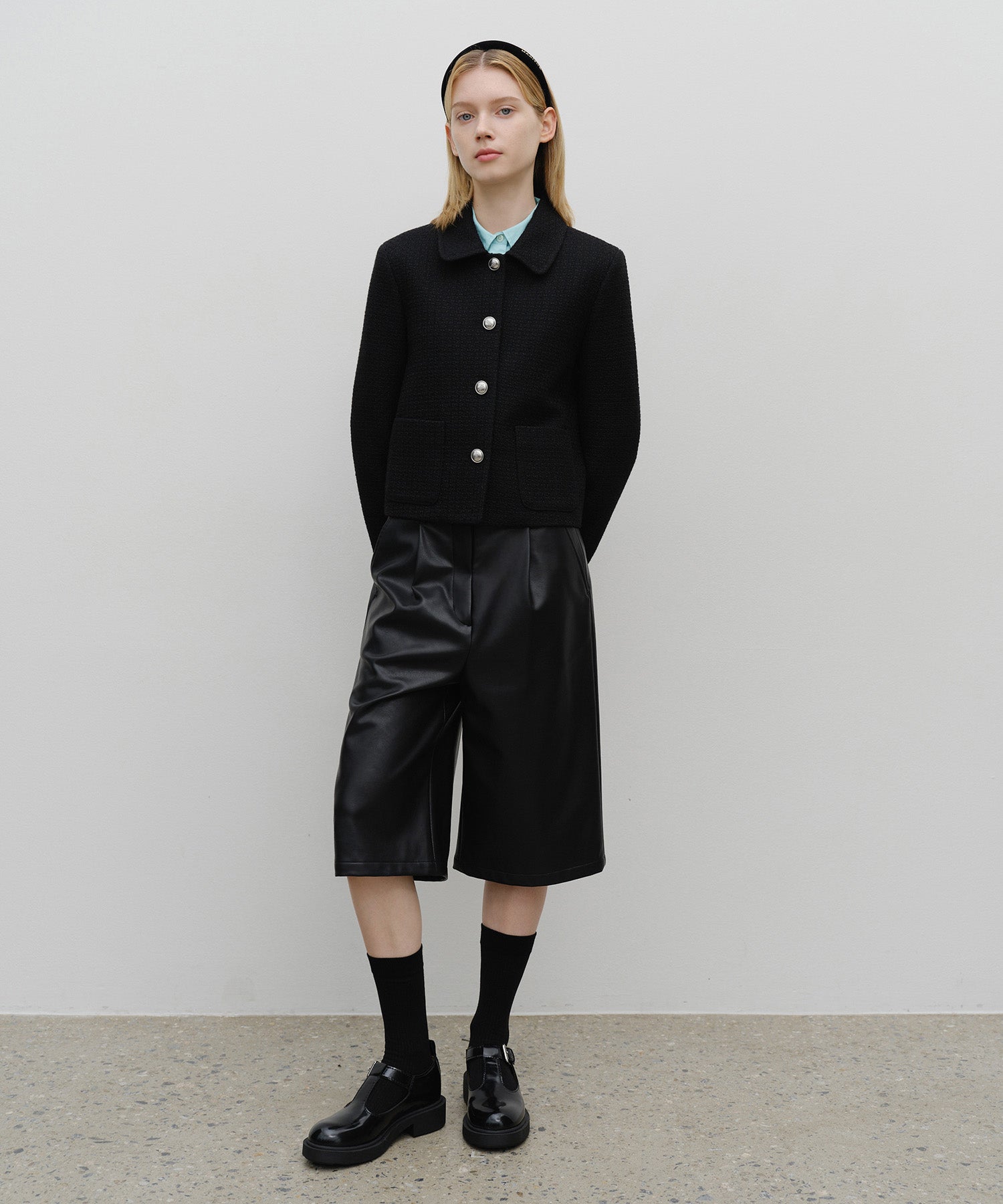 Marithe & Francois Girbaud - Collar Tweed Jacket (Black) product image 5 | TRAB K-Fashion Australia