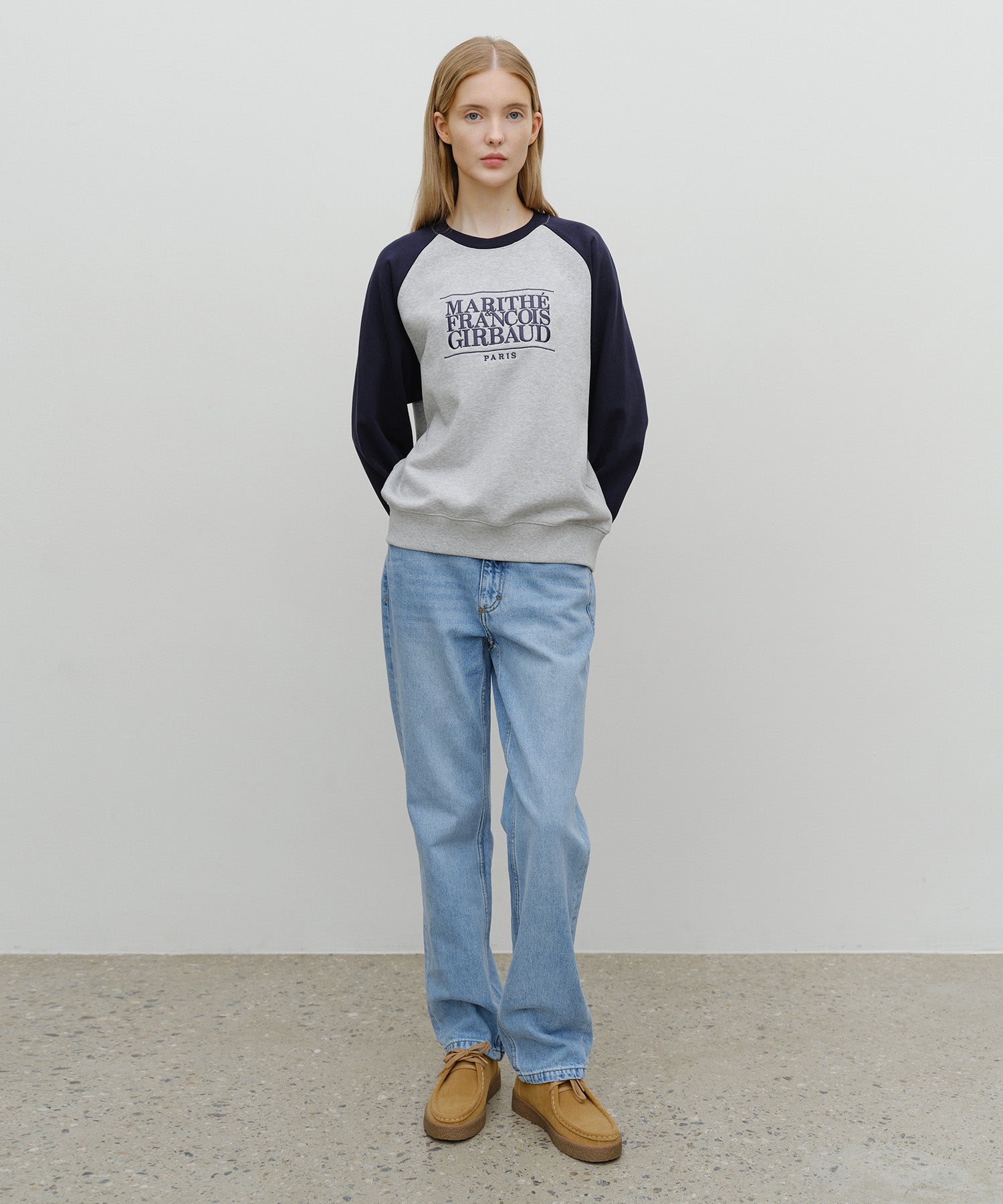 Marithe & Francois Girbaud - Classic Logo Color Block Raglan Sweatshirt (Navy) product image 5 | TRAB K-Fashion Australia