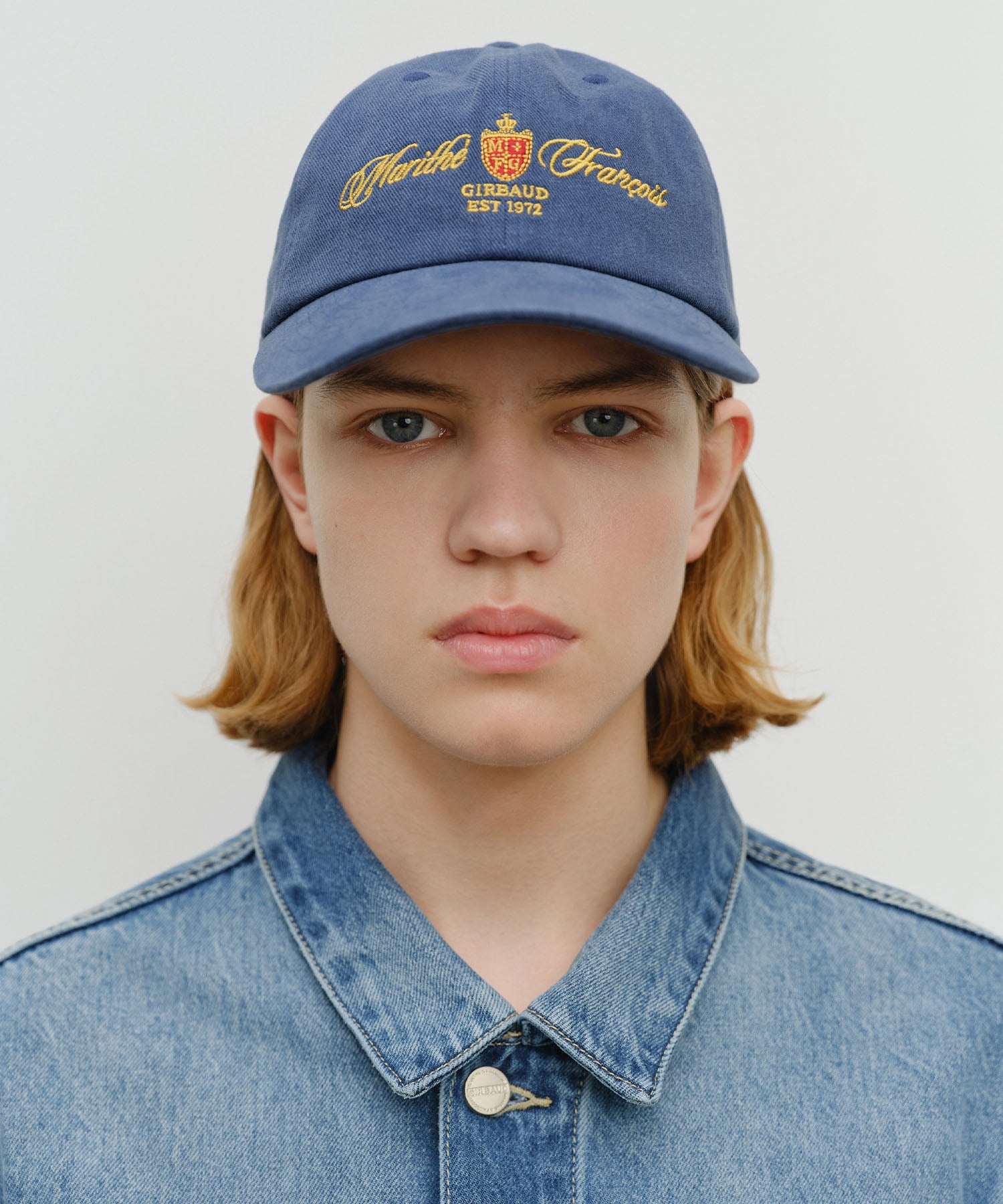 Marithe & Francois Girbaud - Lettering Graphic Flat Brim Cap (Navy) product image 5 | TRAB K-Fashion Australia