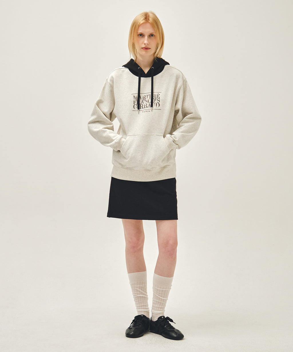 Marithe & Francois Girbaud - Shadow Classic Logo Color Block Hoodie (Oatmeal) product image 5 | TRAB K-Fashion Australia