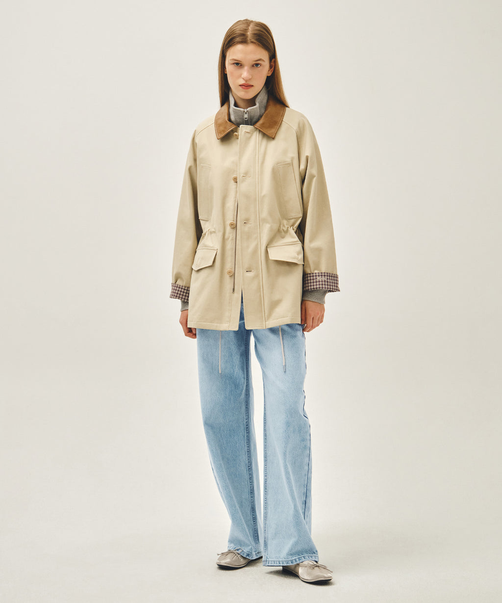 Marithe & Francois Girbaud - Cotton Washed Hunting Jacket (Light Beige) product image 5 | TRAB K-Fashion Australia