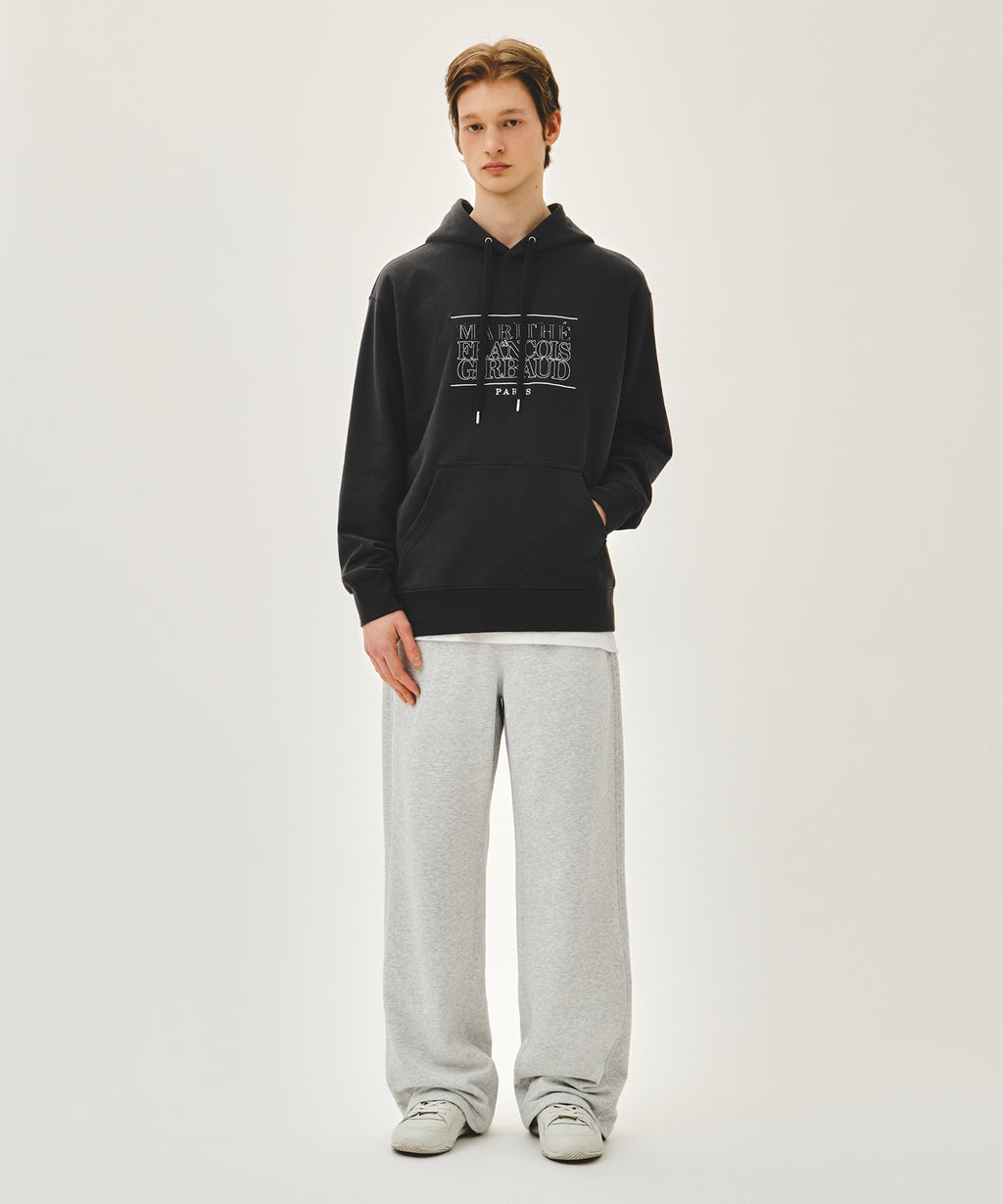 Marithe & Francois Girbaud - Classic Logo Applique Mix Hoodie (Charcoal) product image 5 | TRAB K-Fashion Australia