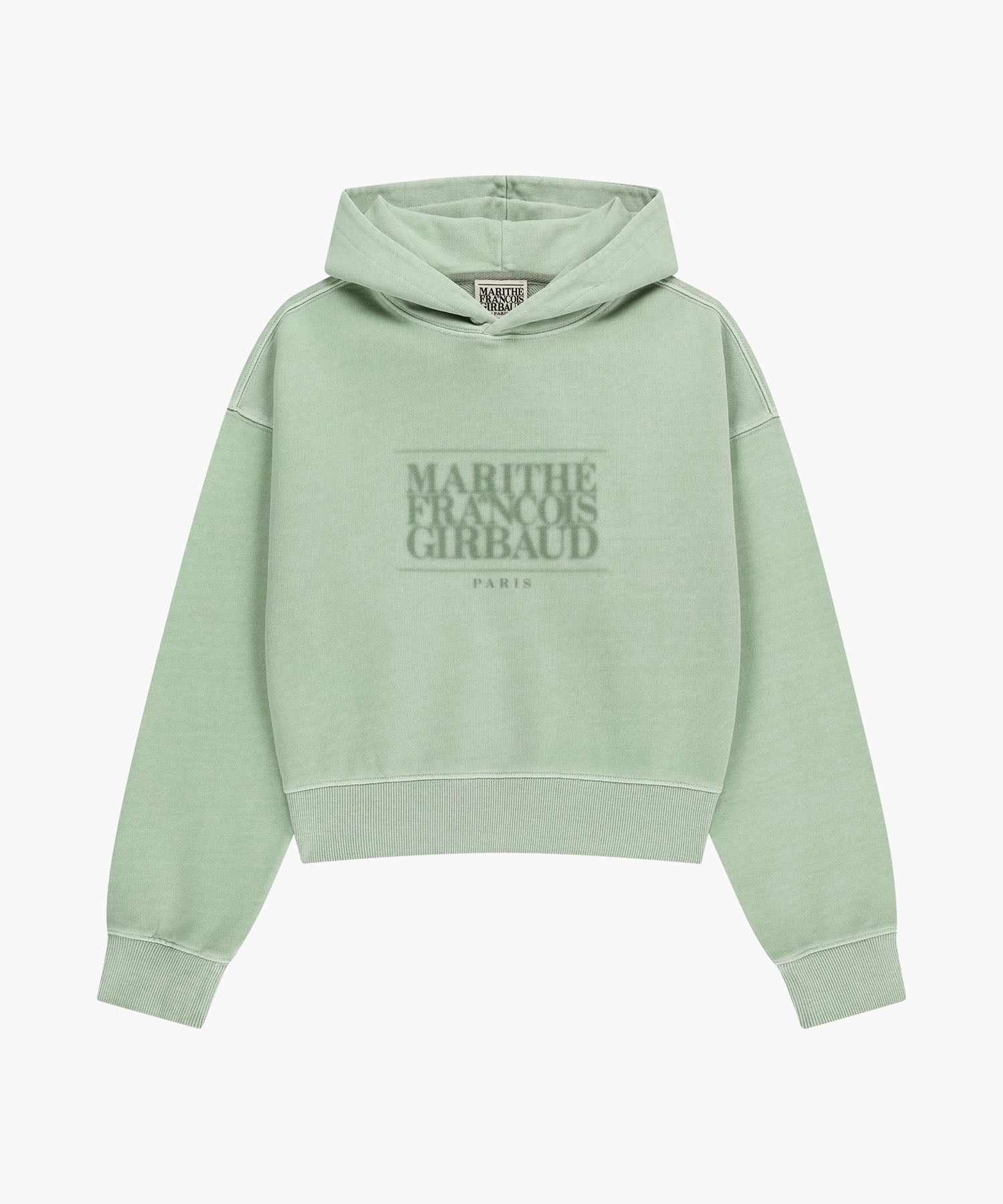 Marithe & Francois Girbaud - Shadow Classic Logo Dyeing Crop Hoodie (Mint) product image 5 | TRAB K-Fashion Australia