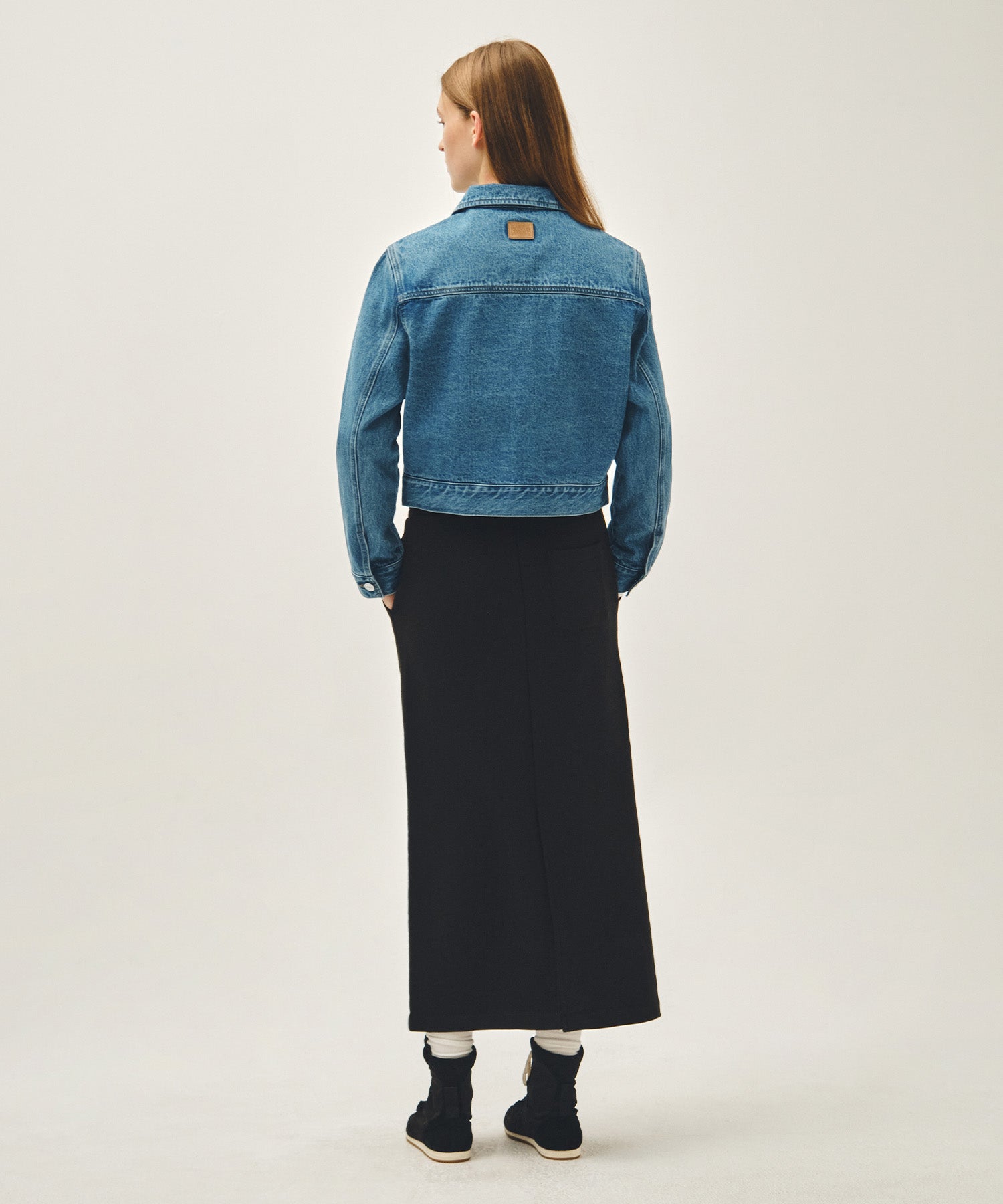 Marithe & Francois Girbaud - Classic Logo Sweat Long Skirt (Black Black) product image 5 | TRAB K-Fashion Australia