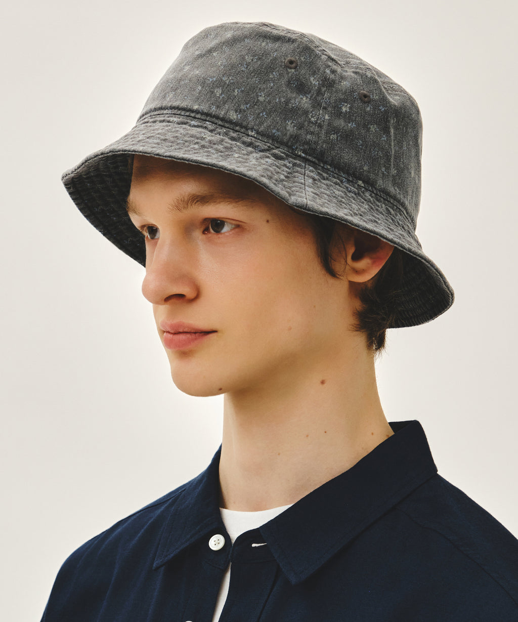 Marithe & Francois Girbaud - Classic Logo Flower Bucket Hat (Washed Black) product image 5 | TRAB K-Fashion Australia