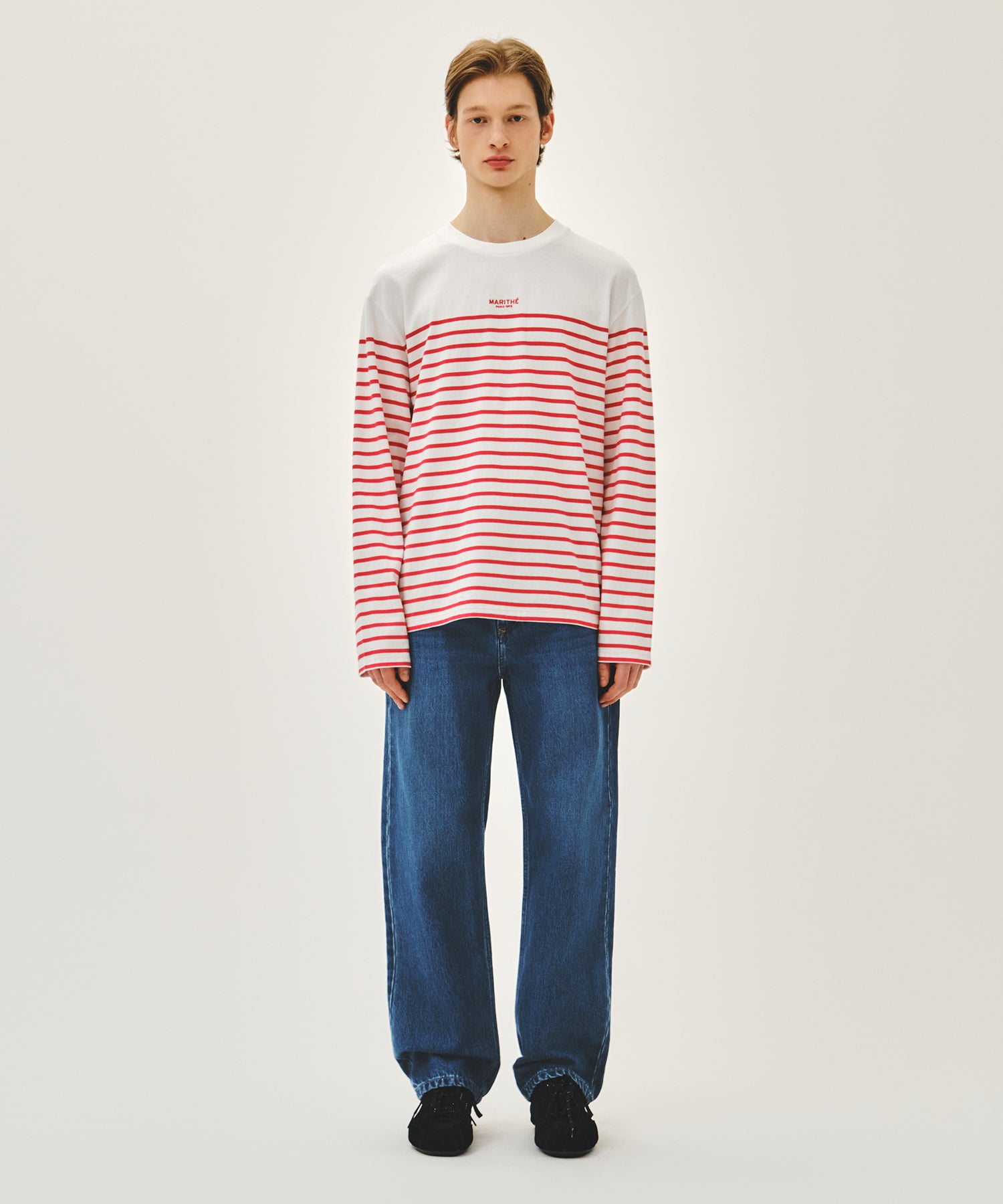 Marithe & Francois Girbaud - Block Stripe Long Sleeve Tee (Red) product image 5 | TRAB K-Fashion Australia