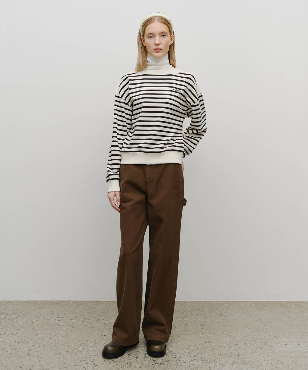 Marithe & Francois Girbaud - Boat Neck Oversized Sweatshirt (Ivory) product image 5 | TRAB K-Fashion Australia