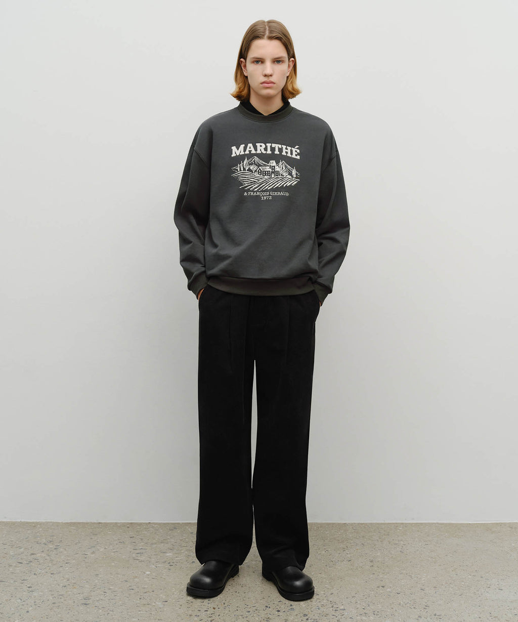 Marithe & Francois Girbaud - Winery Applique Logo Over Fit Sweatshirt (Charcoal) product image 5 | TRAB K-Fashion Australia