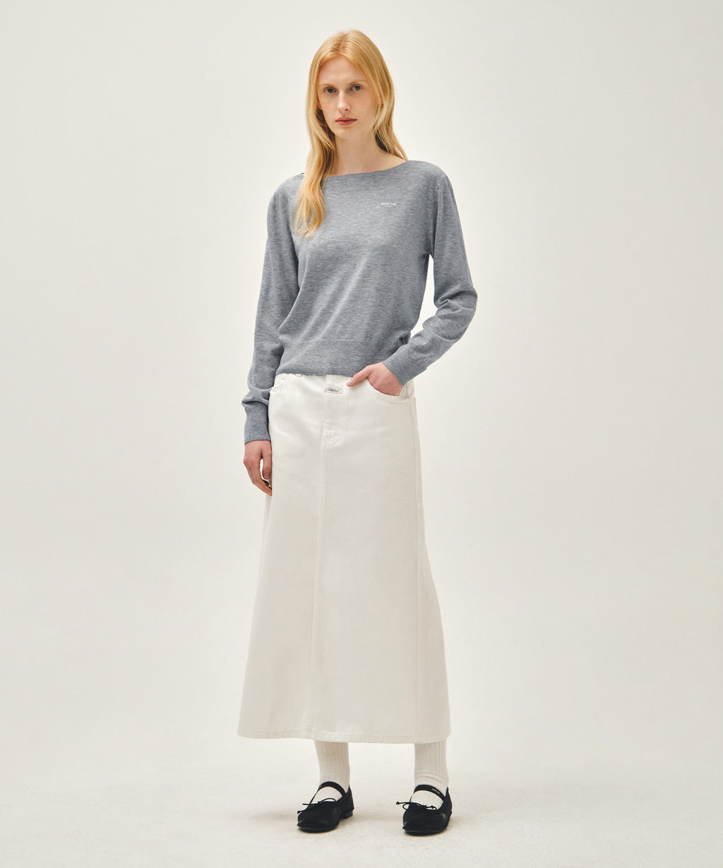Marithe & Francois Girbaud - Boat Neck Knit Pullover (Melange Gray) product image 5 | TRAB K-Fashion Australia