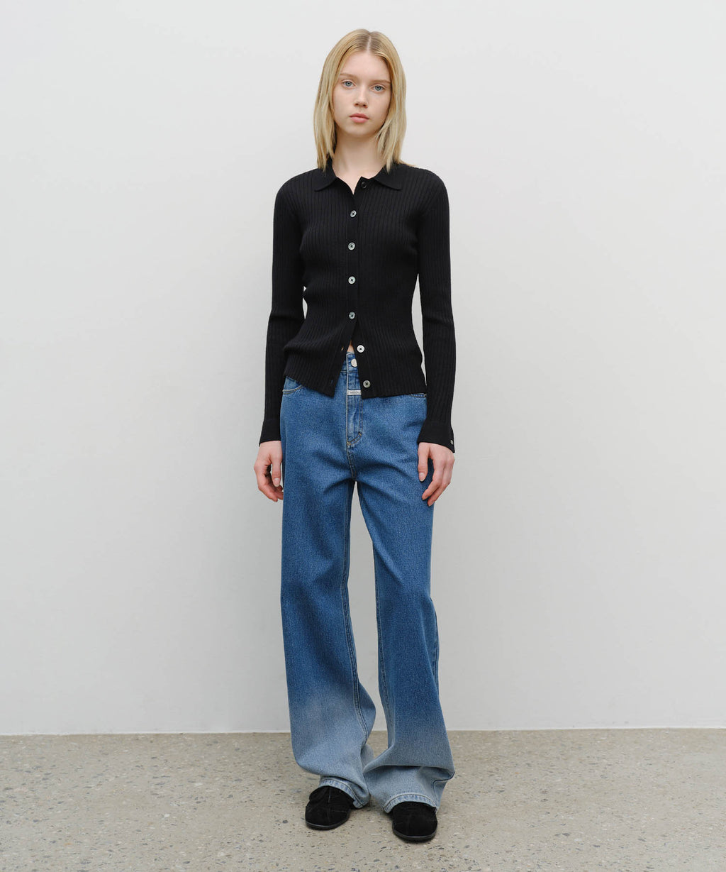 Marithe & Francois Girbaud - Slim Fit Collar Cardigan (Black) product image 5 | TRAB K-Fashion Australia