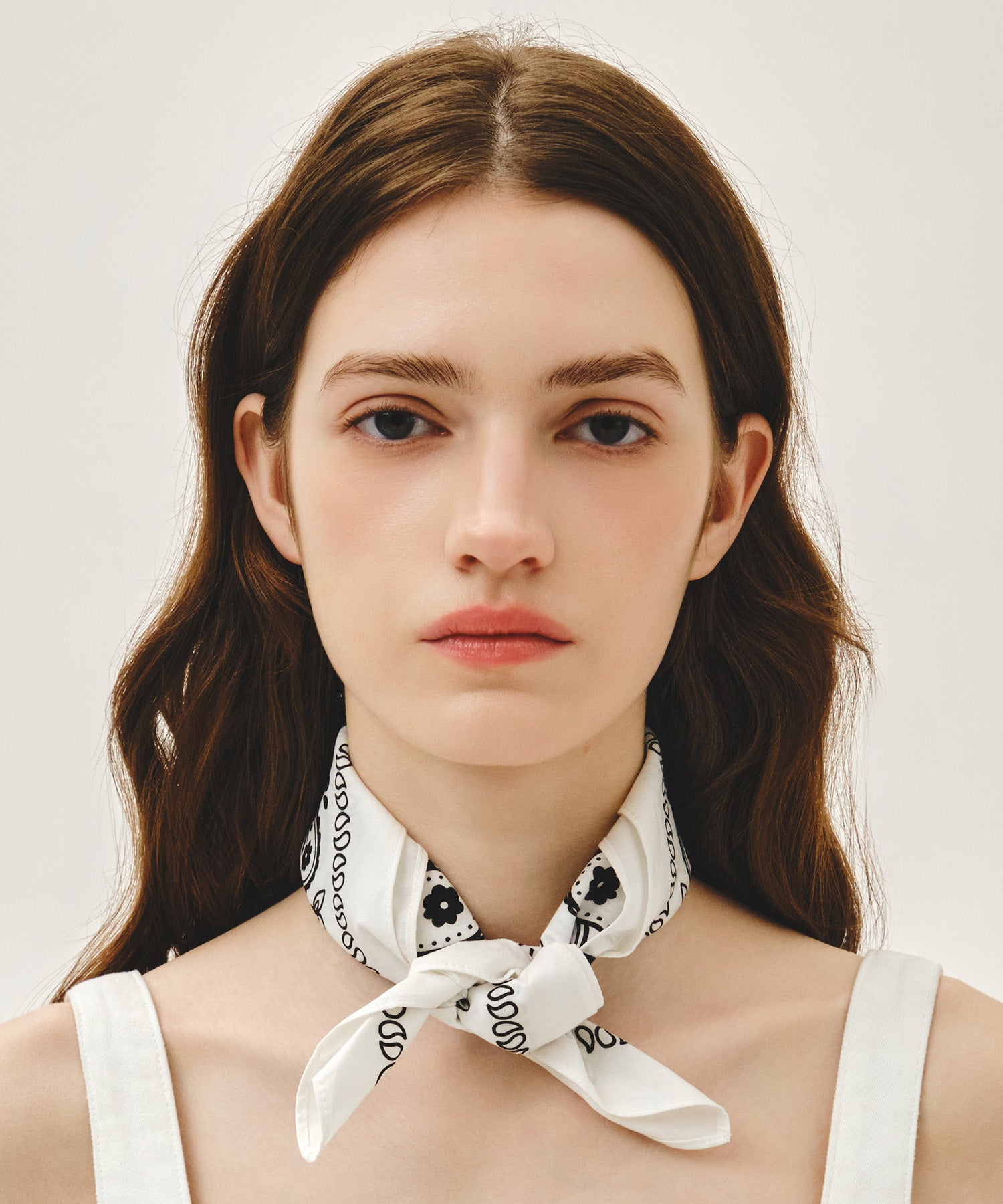 Marithe & Francois Girbaud - Classic Logo Bandana Scarf (White) product image 5 | TRAB K-Fashion Australia