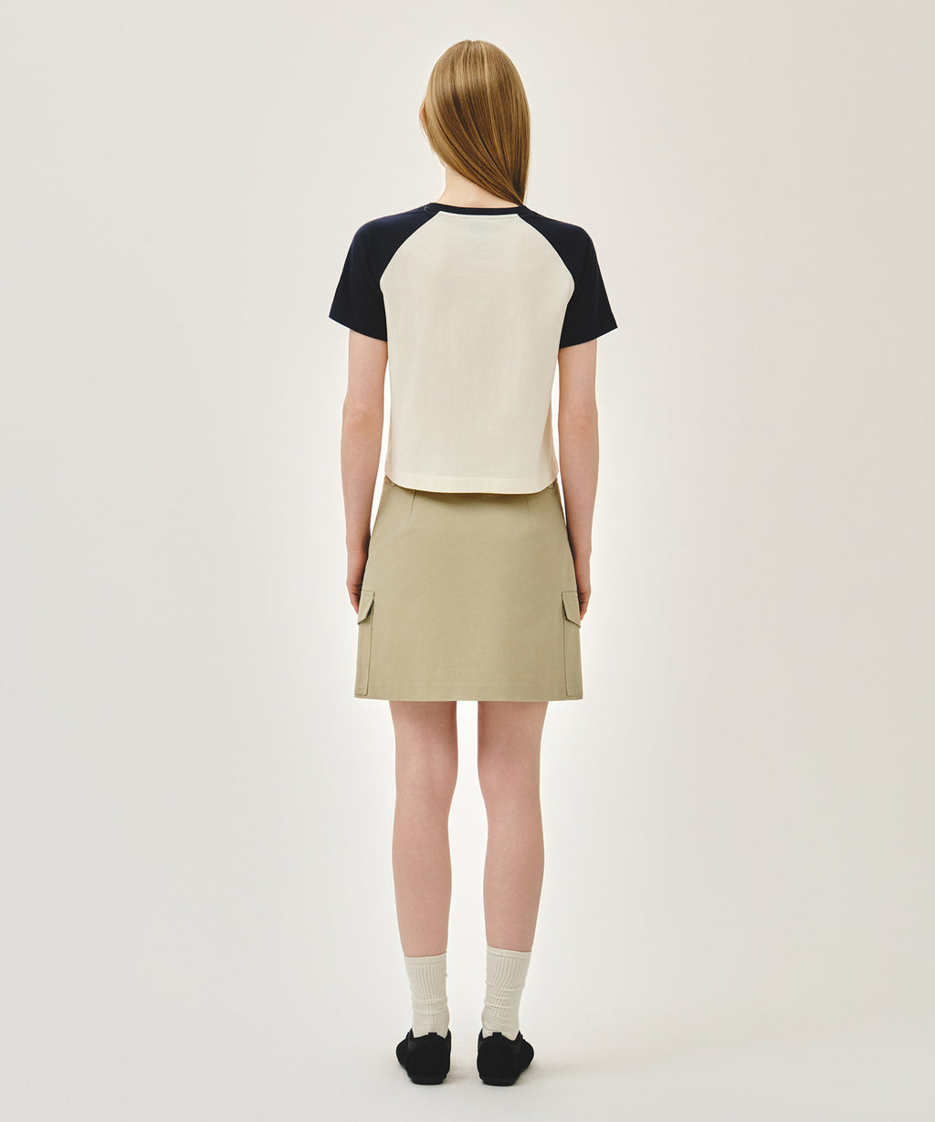 Marithe & Francois Girbaud - Cotton Cargo Mini Skirt (Beige) product image 8 | TRAB K-Fashion Australia