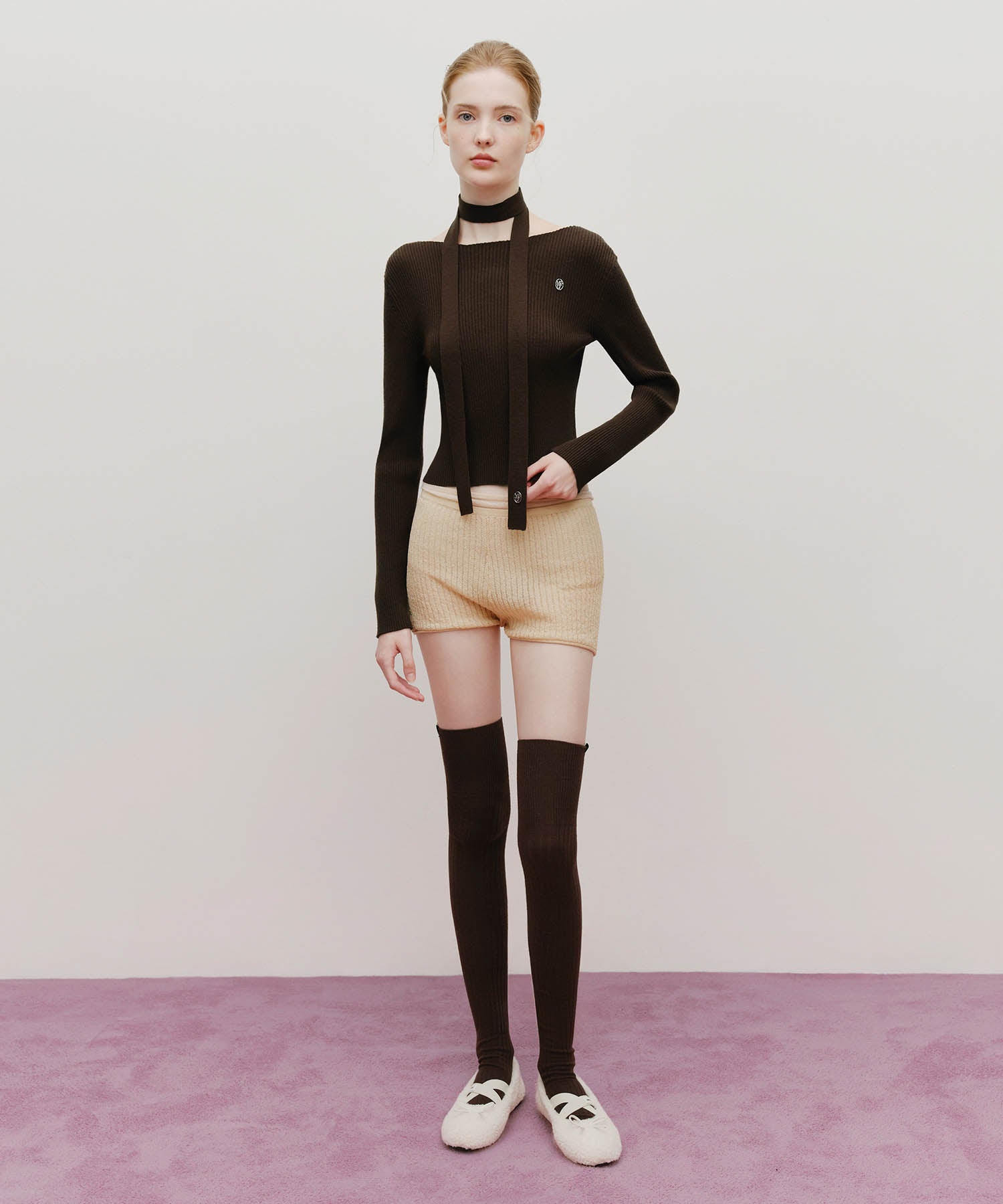 Marithe & Francois Girbaud - Muffler Set Knit (Brown) product image 5 | TRAB K-Fashion Australia