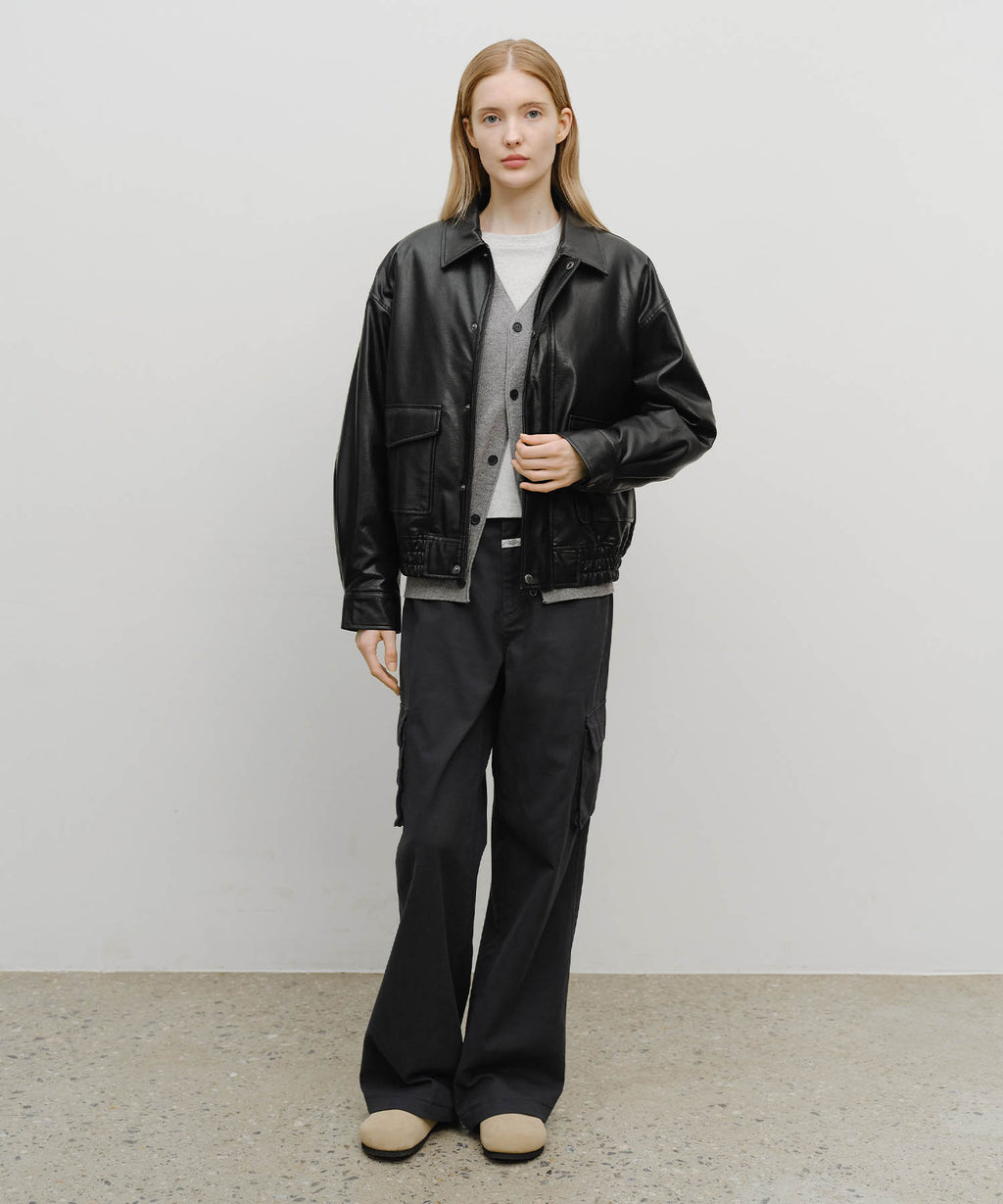 Marithe & Francois Girbaud - Faux Leather Padded Jacket (Black) product image 8 | TRAB K-Fashion Australia