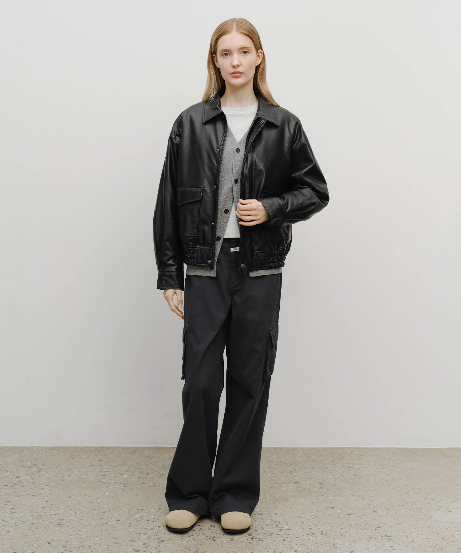 Marithe & Francois Girbaud - Faux Leather Padded Jacket (Black) product image 8 | TRAB K-Fashion Australia