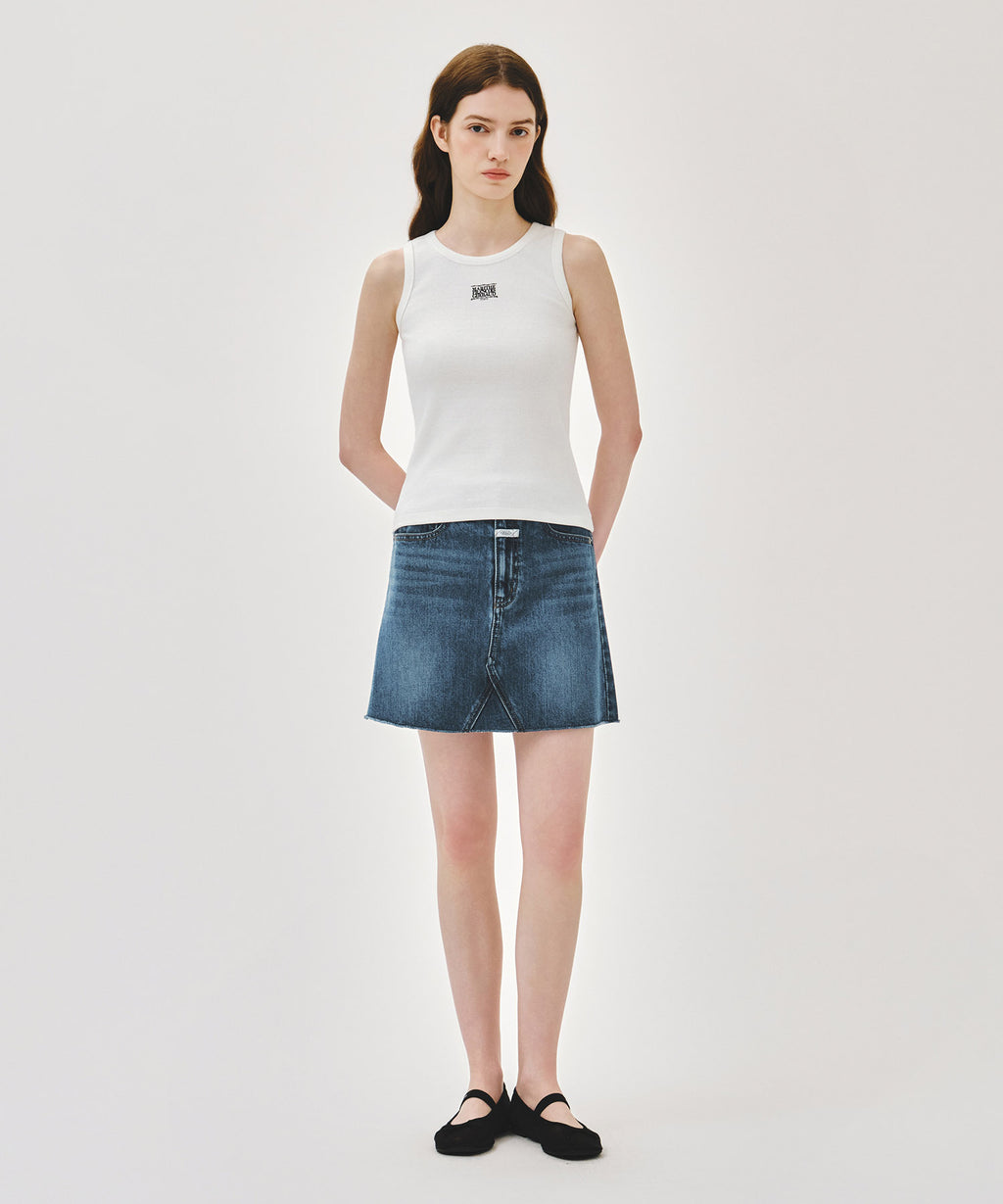 Marithe & Francois Girbaud - [Pre-order – Ships 2 Jul] Ribbon Classic Logo Sleeveless (White) product image 5 | TRAB K-Fashion Australia