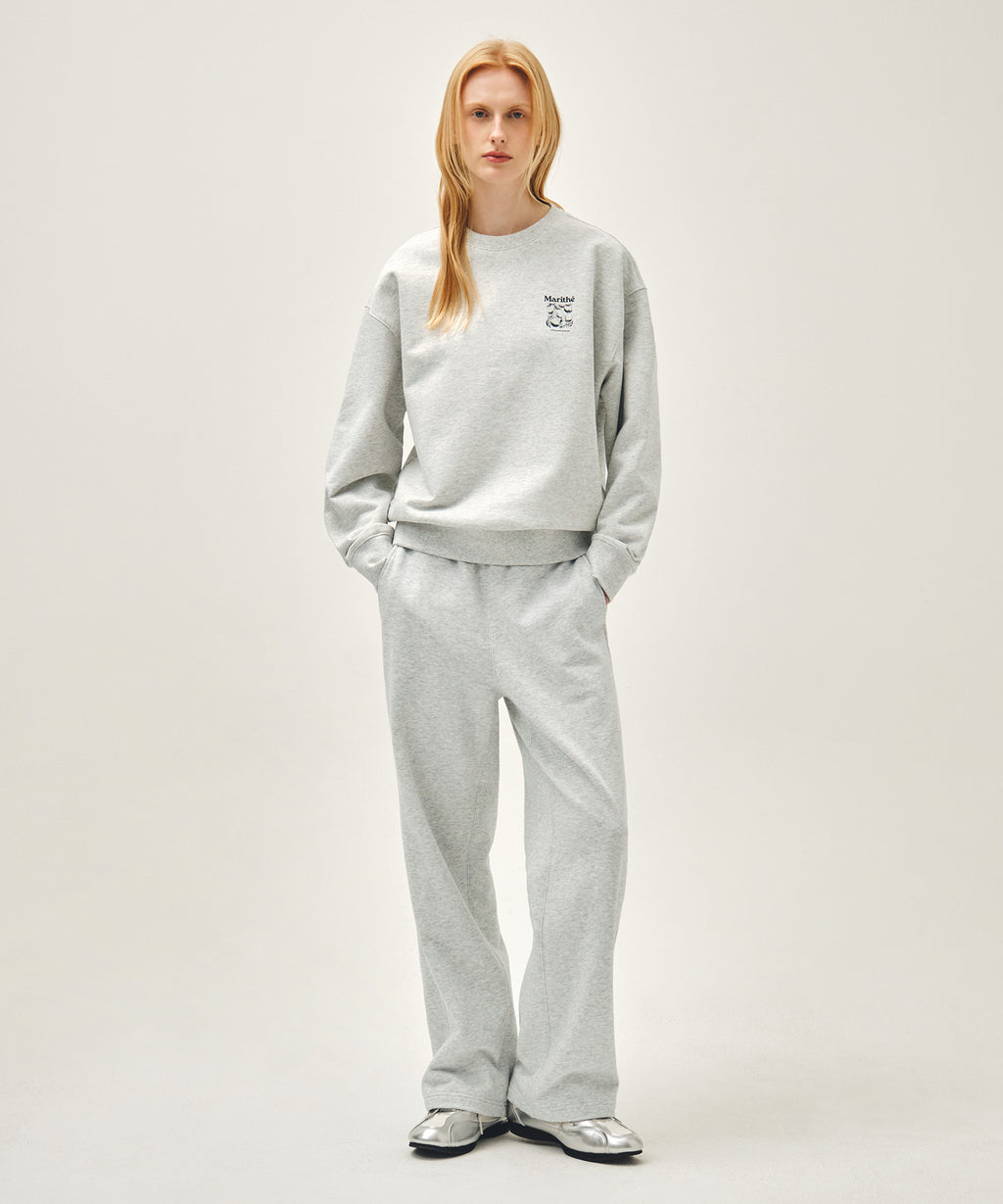 Marithe & Francois Girbaud - Lemon Graphic Oversized Sweatshirt (Light Heather Gray) product image 5 | TRAB K-Fashion Australia