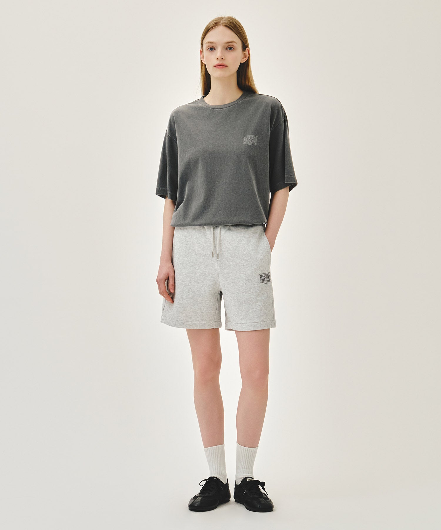 Marithe & Francois Girbaud - Outline Classic Logo Dyeing Oversized Tee (Charcoal) product image 5 | TRAB K-Fashion Australia