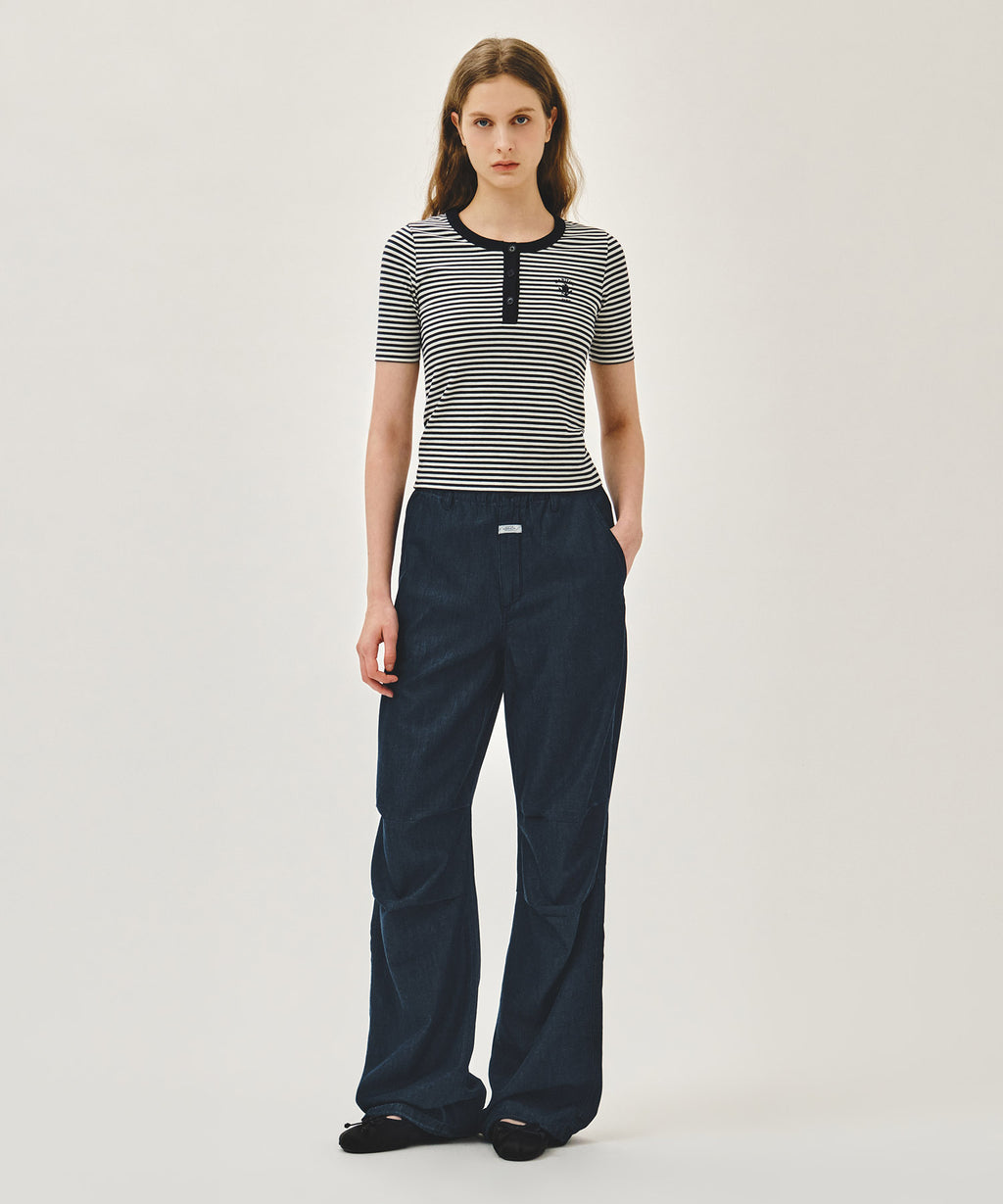 Marithe & Francois Girbaud - Stripe Henley Neck Tee (Navy) product image 5 | TRAB K-Fashion Australia
