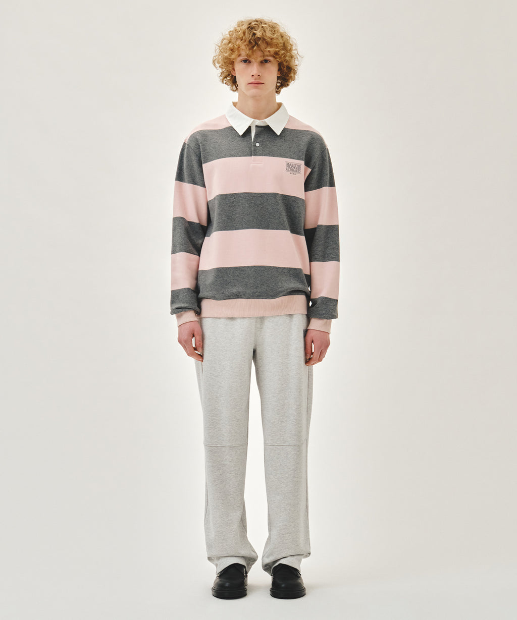 Marithe & Francois Girbaud - Small Classic Logo Rugby Stripe Sweatshirt (Light Pink) product image 5 | TRAB K-Fashion Australia