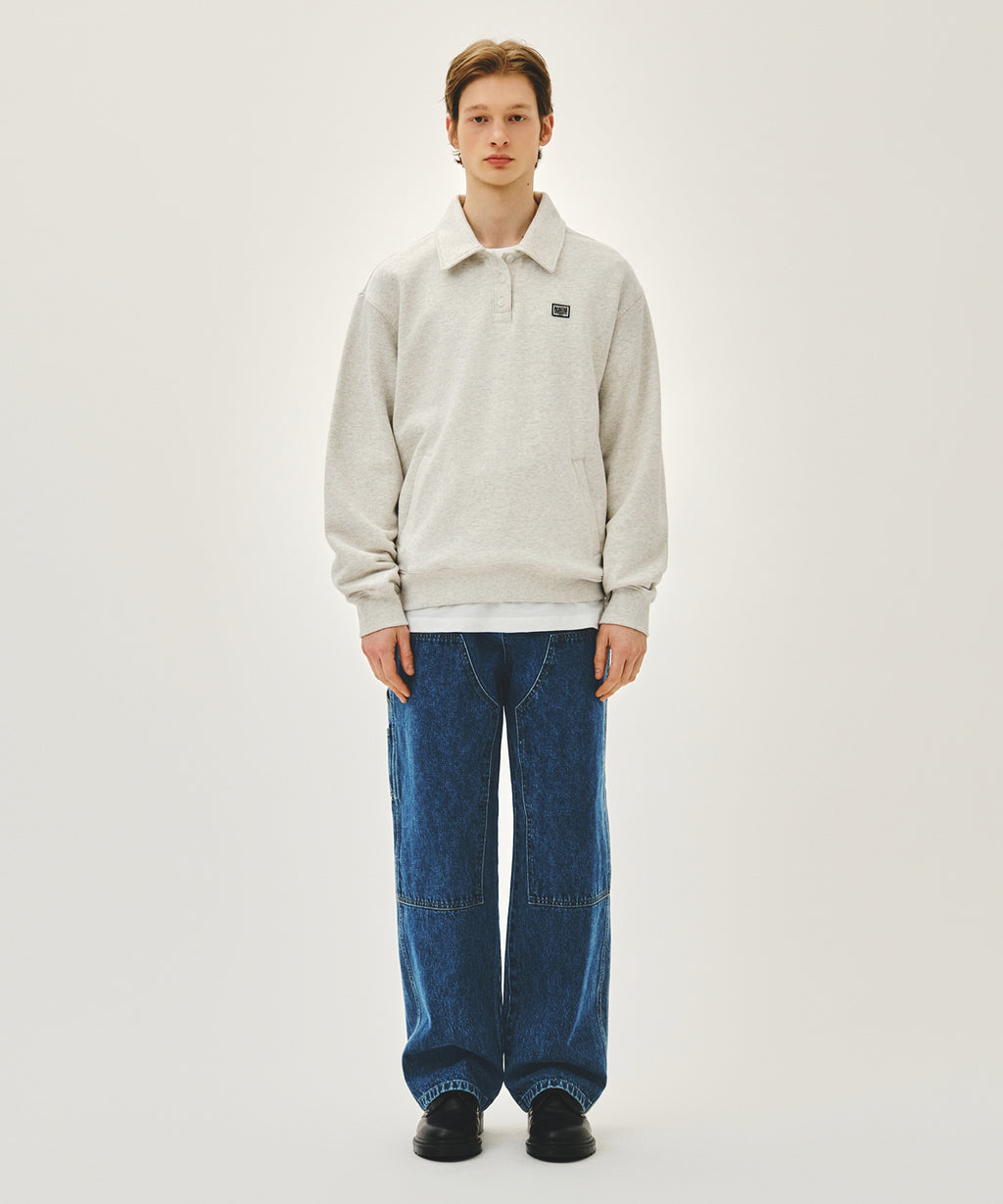 Marithe & Francois Girbaud - Classic Logo Wappen Collar Sweatshirt (Oatmeal) product image 5 | TRAB K-Fashion Australia