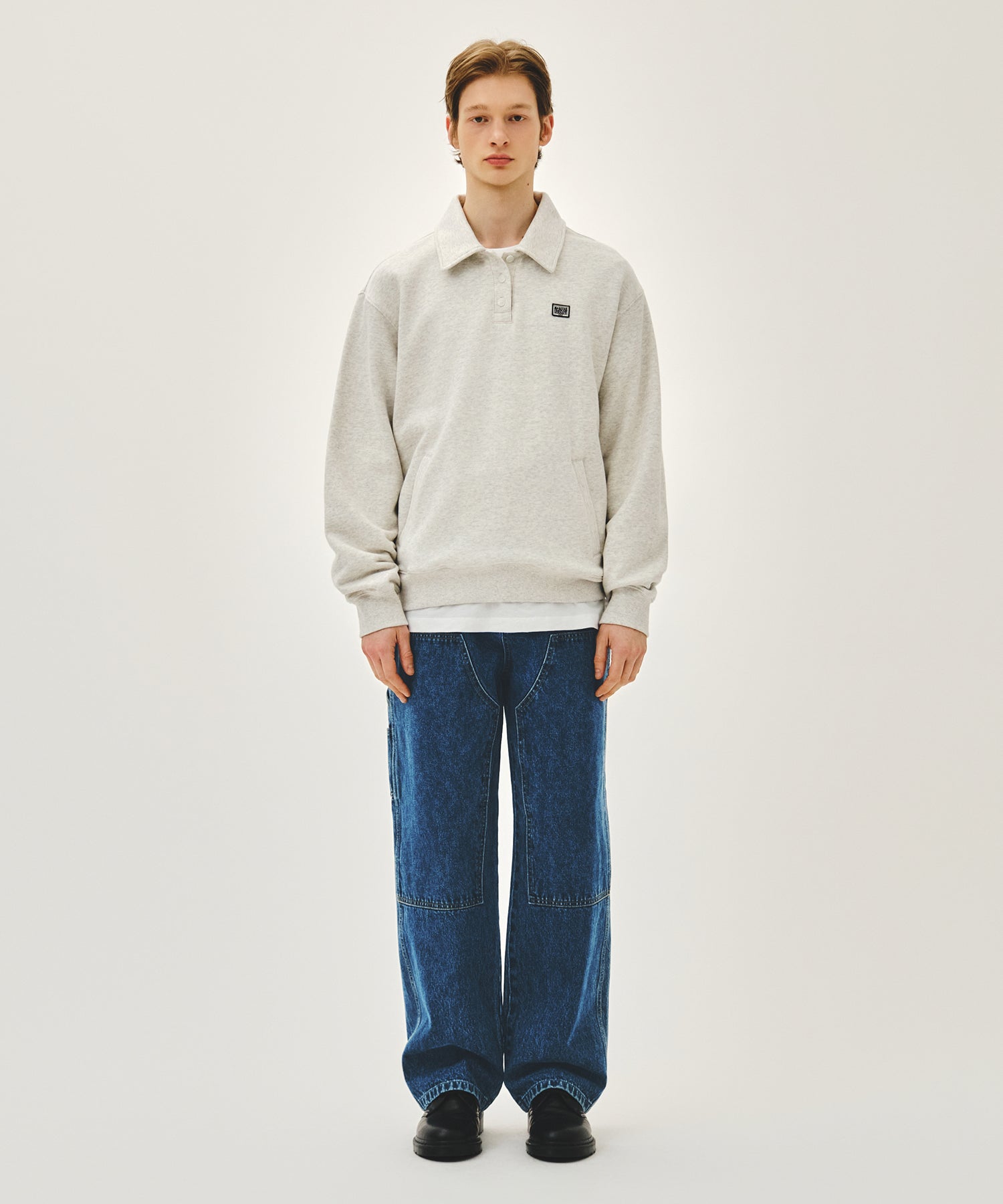 Marithe & Francois Girbaud - Classic Logo Wappen Collar Sweatshirt (Oatmeal) product image 5 | TRAB K-Fashion Australia