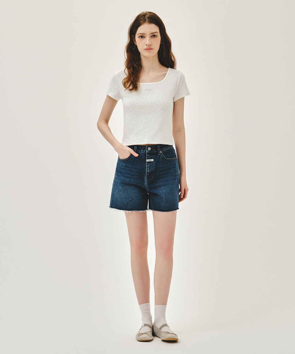 Marithe & Francois Girbaud - Flower Slim Crop Tee (Ivory) product image 5 | TRAB K-Fashion Australia