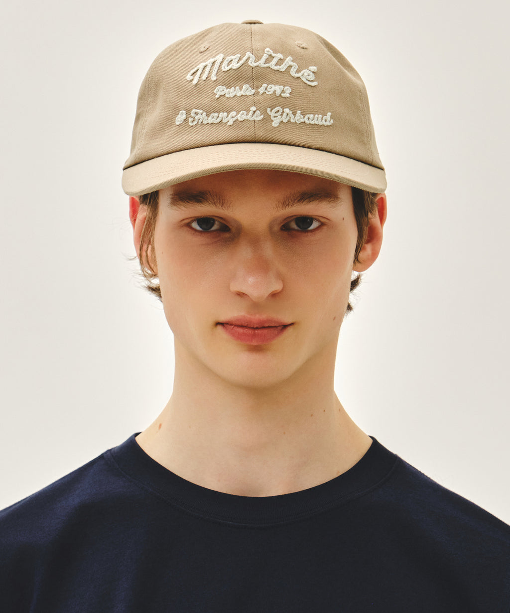 Marithe & Francois Girbaud - Chain Embroidery Flat Brim Cap (Beige) product image 5 | TRAB K-Fashion Australia