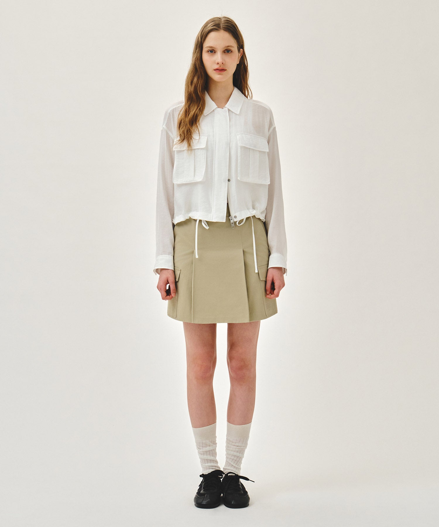 Marithe & Francois Girbaud - Crop Sheer Jacket (White) product image 5 | TRAB K-Fashion Australia