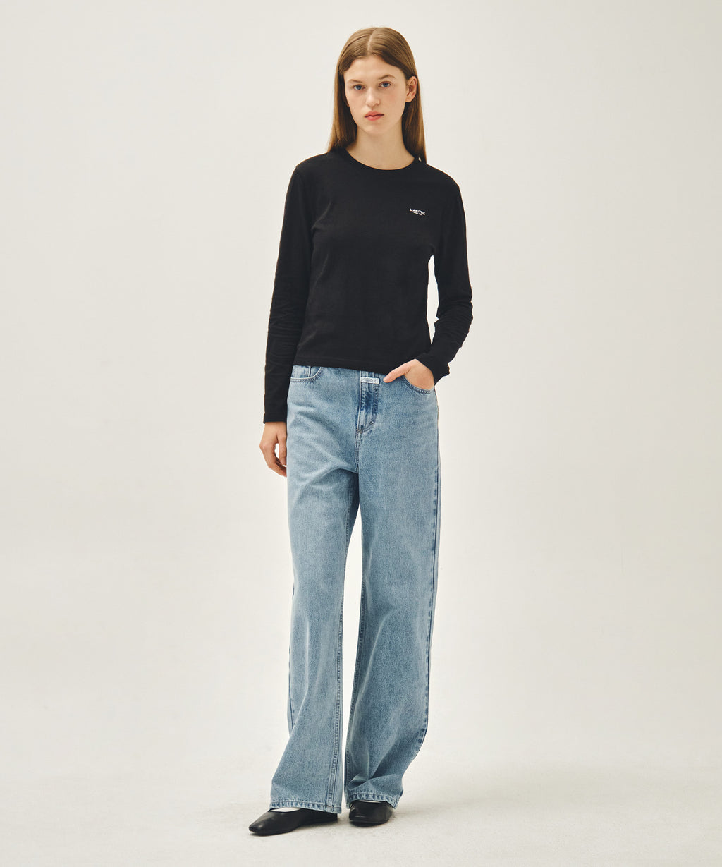 Marithe & Francois Girbaud - Regular Logo Long Sleeve Tee (Black) product image 5 | TRAB K-Fashion Australia