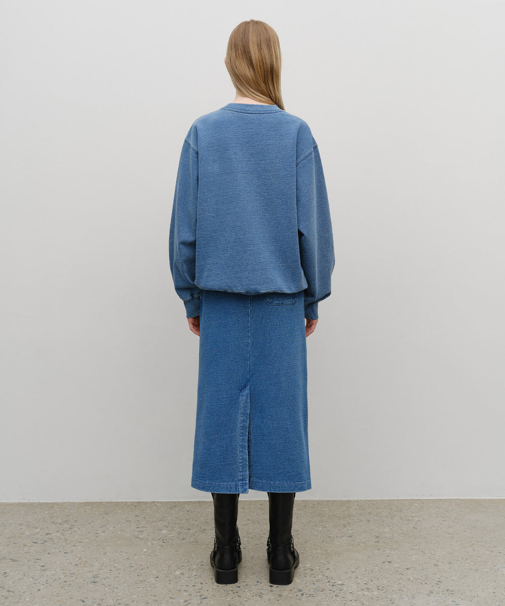 Marithe & Francois Girbaud - Embroidery Classic Logo Sweat Skirt (Blue) product image 5 | TRAB K-Fashion Australia