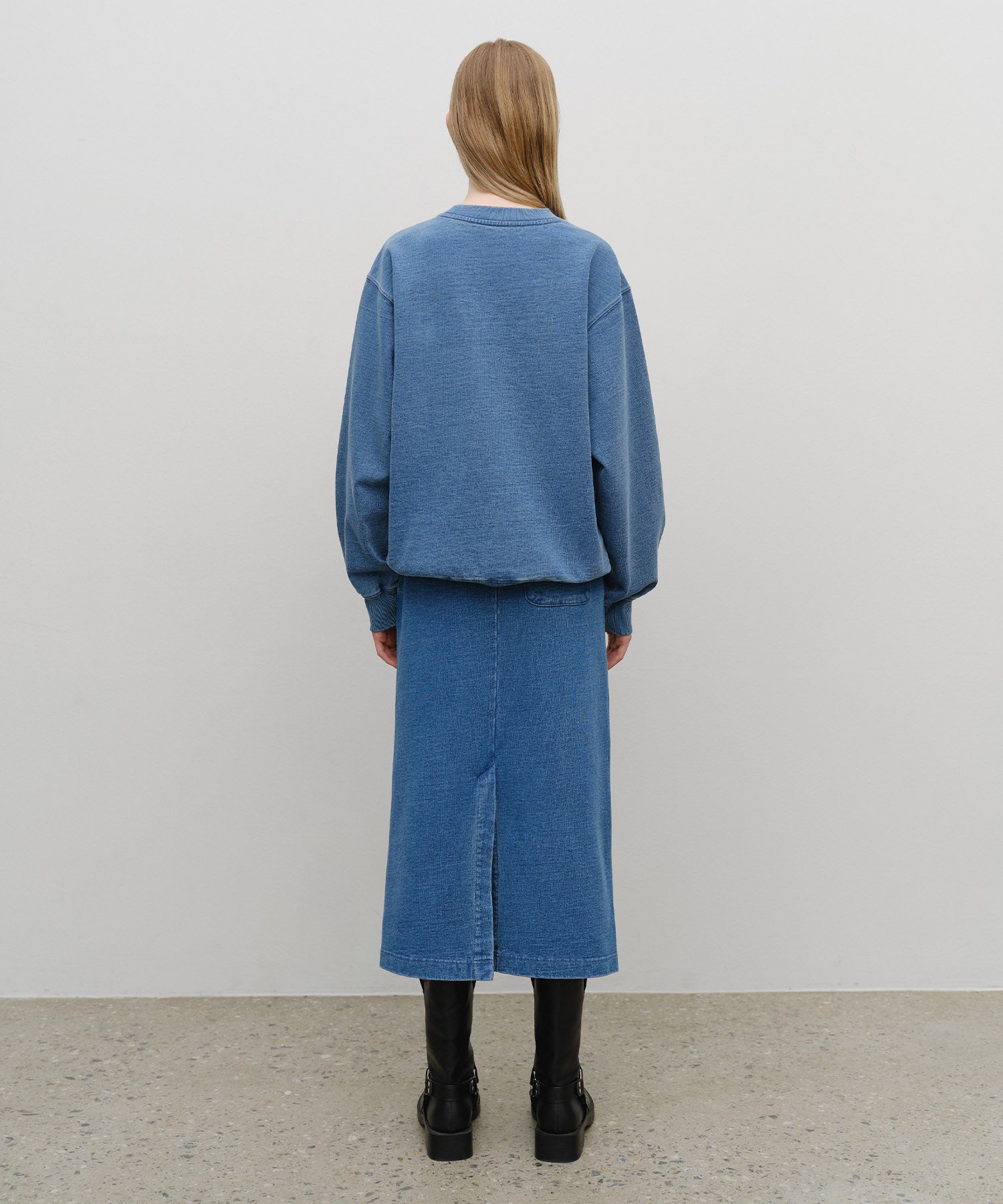 Marithe & Francois Girbaud - Embroidery Classic Logo Sweat Skirt (Blue) product image 5 | TRAB K-Fashion Australia