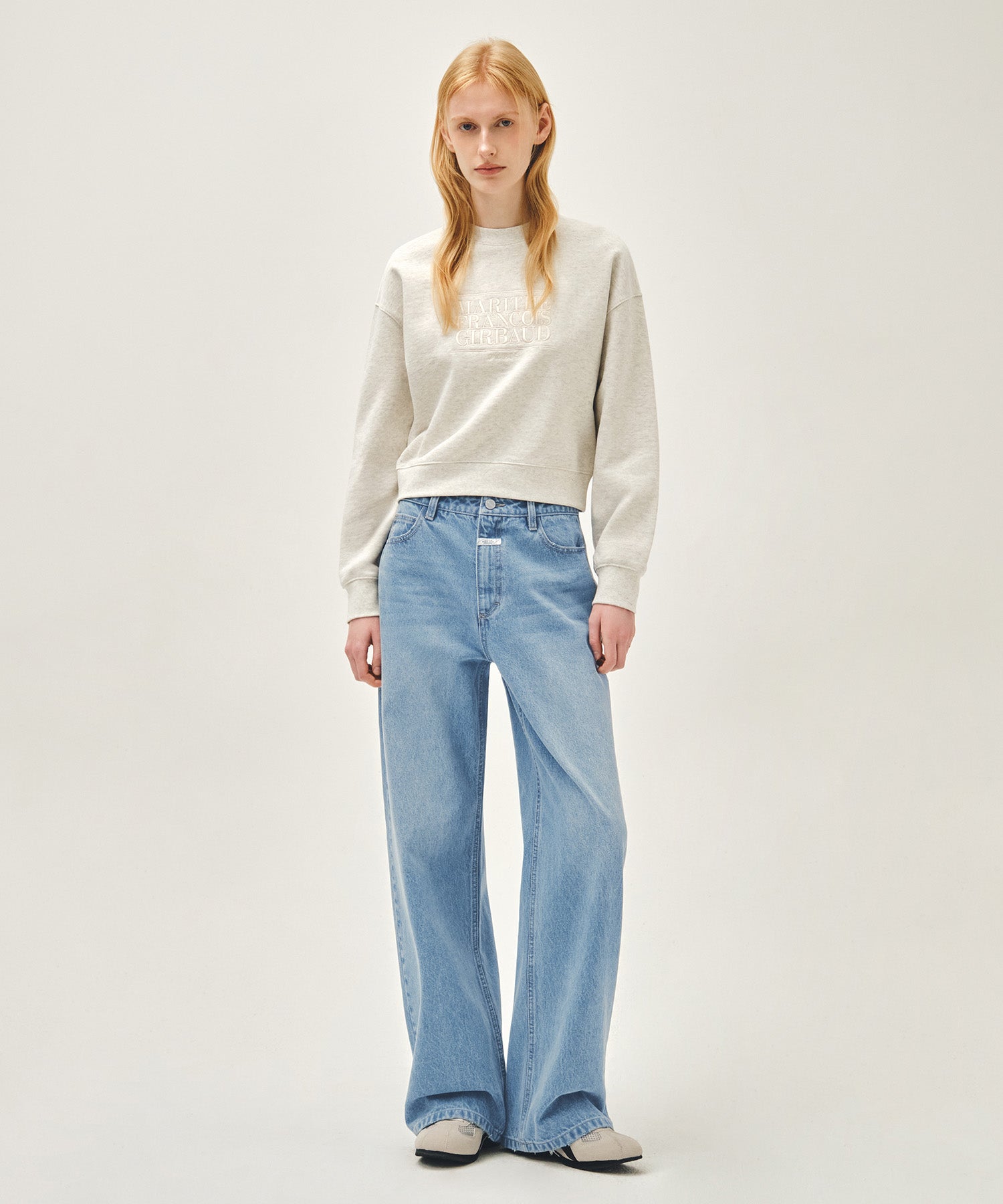 Marithe & Francois Girbaud - Classic Logo Crop Sweatshirt (Oatmeal) product image 5 | TRAB K-Fashion Australia
