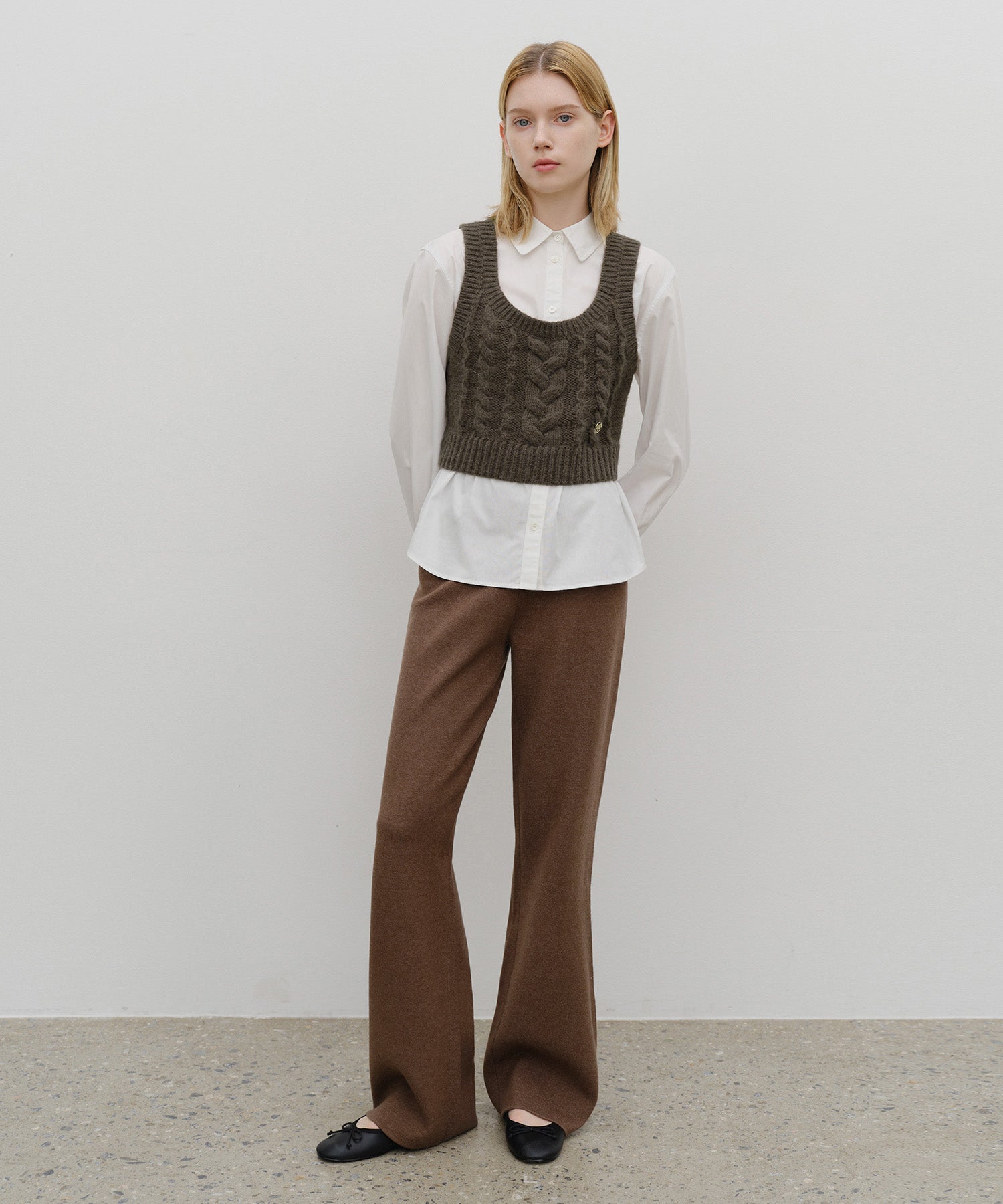 Marithe & Francois Girbaud - Logo Knit Bustier (Brown) product image 5 | TRAB K-Fashion Australia