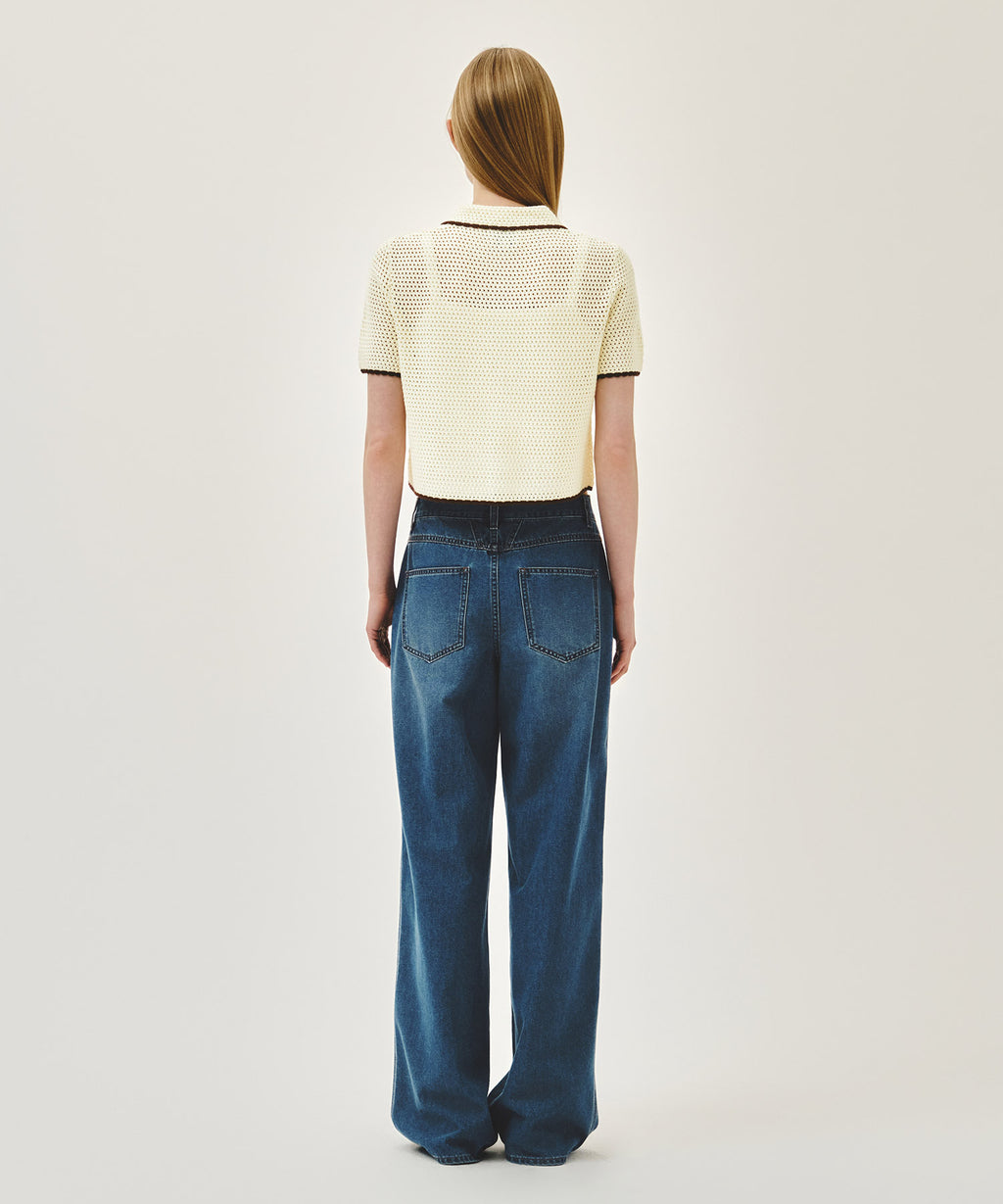 Marithe & Francois Girbaud - Summer Semi Wide Denim Pants (Blue) product image 5 | TRAB K-Fashion Australia