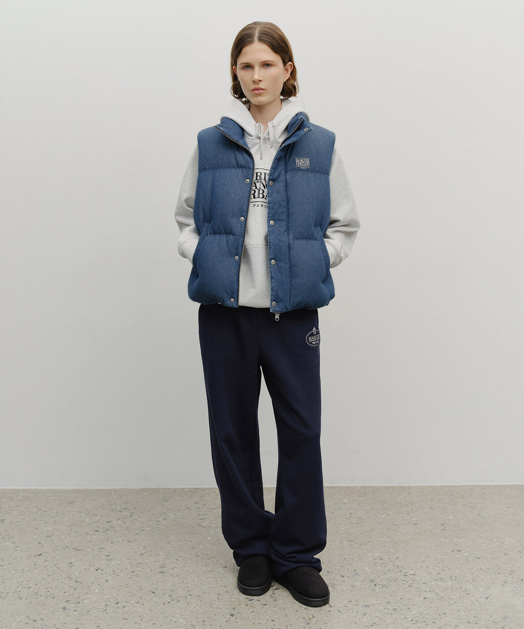 Marithe & Francois Girbaud - Classic Logo Denim Down Vest (Dark Blue) product image 5 | TRAB K-Fashion Australia